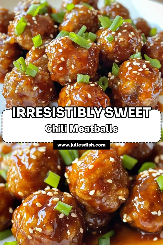 Indulge in these irresistible Sweet Chili Meatballs, the perfect easy meatball appetizers for any occasion! This glazed meatball recipe combines ground beef meatballs with a delicious homemade sweet chili sauce that's sure to impress. Ideal as party snacks or a family treat, this recipe is quick to prepare and packed with flavor. Try it today and elevate your appetizer game! Save this recipe for your next gathering! #SweetChiliMeatballs #GlazedMeatballRecipe #EasyMeatballAppetizers #GroundBeefMeatballs