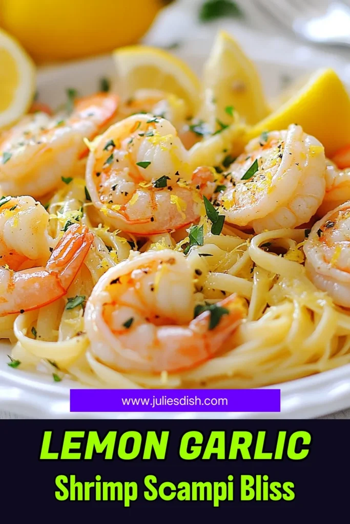 Discover the perfect meal with this Lemon Garlic Shrimp Scampi! This Easy Shrimp Scampi Recipe combines zesty flavors and quick prep, making it one of the best Quick Pasta Dishes. Toss tender shrimp with linguine for a delightful dinner in just 25 minutes. Ideal for busy weeknights, this dish is sure to impress. Try it today and savor the taste! Save this recipe for your next cooking adventure! #LemonGarlicShrimpScampi #QuickPastaDishes #EasyShrimpScampiRecipe #ZestyShrimpRecipes