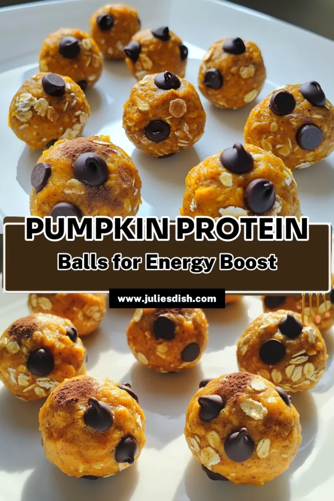 Fuel your day with these delicious Pumpkin Protein Energy Balls! Perfect for a quick snack or breakfast on-the-go, these energy balls combine pumpkin puree, protein powder, and rich chocolate chips for a tasty treat. Quick to make and packed with nutrients, they are an excellent choice for busy lifestyles. Click through for the full recipe and tips on how to customize your energy balls! #PumpkinRecipes #HealthySnacks #ProteinBalls #QuickBites