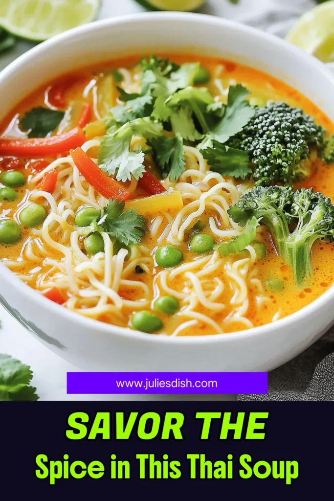 Indulge in the delicious flavors of Thai cuisine with this easy Thai red curry noodle soup. This coconut milk noodle soup is a perfect vegetarian Thai curry recipe that's ready in just 30 minutes! Packed with vibrant veggies and rich red curry paste, this rice noodle soup recipe will warm your soul. Perfect for a quick weeknight dinner. Try it today and savor every spoonful! Save this recipe for later! #ThaiRedCurryNoodleSoup #CoconutMilkNoodleSoup #EasyThaiSoupRecipe #VegetarianThaiCurryRecipe