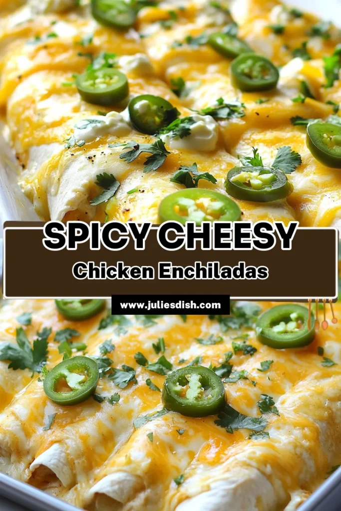 Discover the perfect blend of flavor with these Jalapeño Popper Cheesy Chicken Enchiladas! This cheesy chicken enchiladas recipe combines creamy chicken and spicy jalapeños for a delicious twist on classic enchiladas. Easy to make, these creamy chicken enchiladas will be a hit at your next meal. Save this recipe for a delightful dish you won't want to miss! #jalapenopopperenchiladas #easyenchiladarecipes #spicychickenenchiladas #cheesyChickenEnchiladas