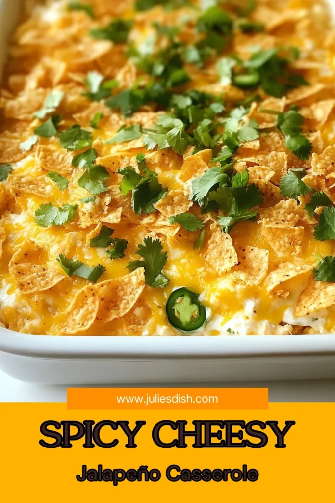 Discover the deliciously creamy Jalapeño Popper Chicken Casserole, a perfect blend of flavors that makes for a satisfying spicy chicken bake. This easy casserole recipe features shredded chicken, cream cheese, and jalapeños, all topped with melted cheese and crunchy tortilla chips. Ready in just 45 minutes, it’s an ideal weeknight dinner. Click to save this tasty baked jalapeño chicken for your next meal! #CasseroleRecipes #JalapenoPopper #EasyDinner #ChickenCasserole