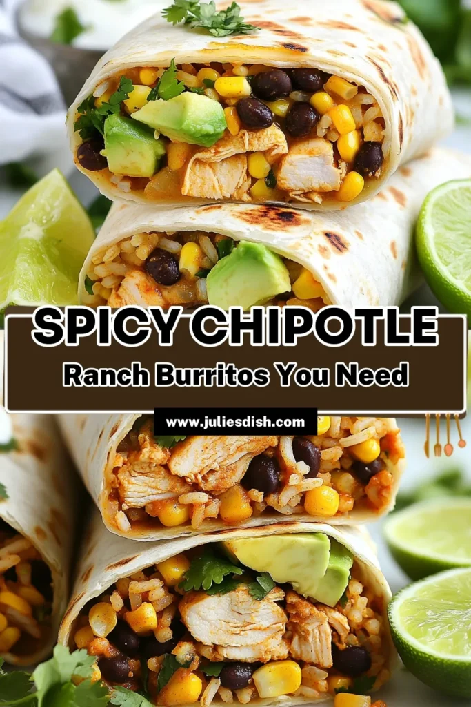 Indulge in a flavorful Chipotle Ranch Chicken Burrito that's easy to make and packed with healthy burrito ingredients! This easy burrito recipe features grilled chicken seasoned with homemade chipotle ranch seasoning, brown rice, black beans, and fresh toppings. Perfect for meal prep or a quick dinner. Try this delicious burrito today and enjoy the taste of homemade goodness! Save this recipe to your favorites! #burritorecipes #healthymeals #chipotleranch #chickenburrito