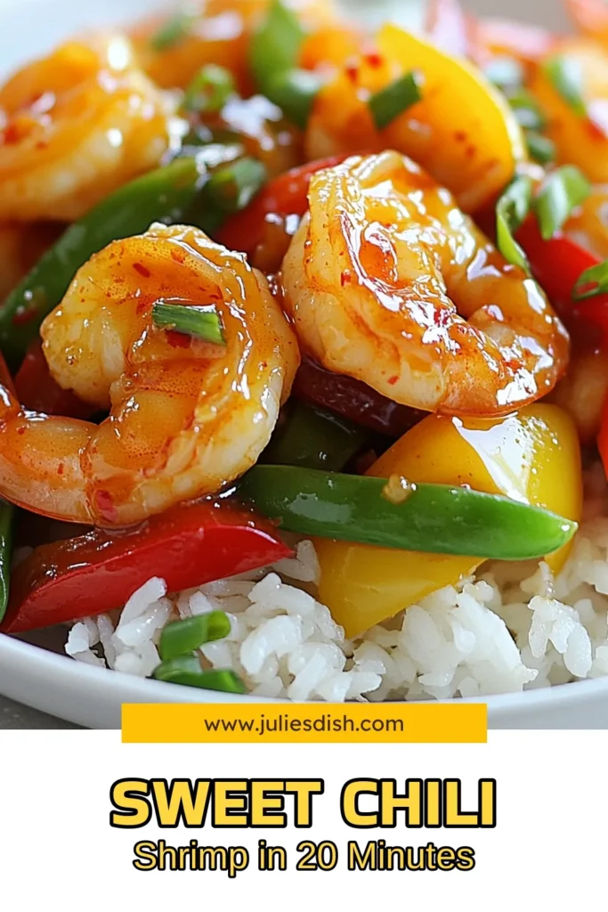 Looking for a quick shrimp dinner? Try this Sweet Chili Shrimp Stir-Fry! This easy Asian stir-fry combines juicy shrimp with colorful veggies and a flavorful sweet chili sauce, making it the perfect weeknight meal. Discover how to cook shrimp with vegetables in just 20 minutes. Perfect for busy nights! Click to get this delicious sweet chili shrimp recipe and start cooking! #ShrimpStirFry #QuickDinner #EasyAsianRecipes #SweetChiliShrimp