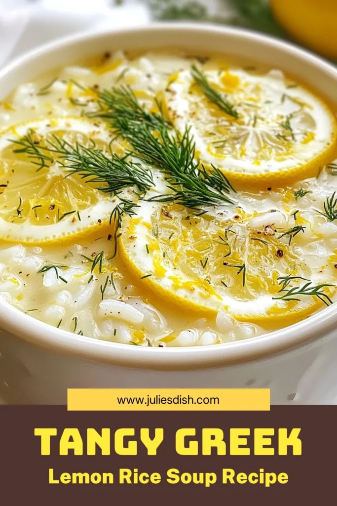 Dive into the comforting world of Greek Lemon Rice Soup, a creamy lemon rice soup that's a must-try for lovers of Arborio rice recipes. This healthy Greek soup is packed with vibrant flavors and perfect for any occasion. Combining the zest of fresh lemons with wholesome ingredients, this Mediterranean lemon soup is sure to delight your palate. Try this easy recipe today and enjoy a taste of Greece! Save for later! #GreekLemonRiceSoup #HealthyGreekSoup #ArborioRiceRecipes #MediterraneanLemonSoup