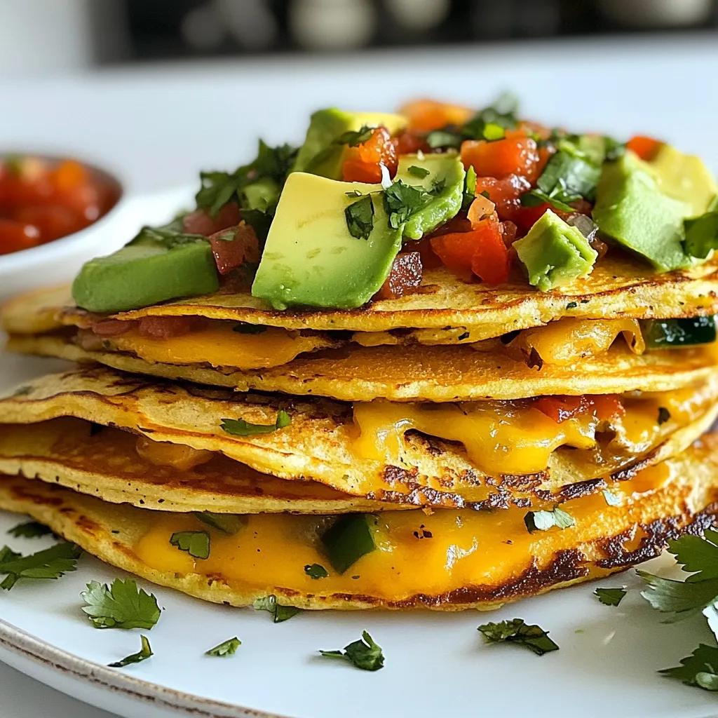 - 1 cup all-purpose flour - 1 teaspoon baking powder - 1/2 teaspoon baking soda - 1/2 teaspoon salt - 1 cup buttermilk (or homemade buttermilk alternative) - 1 large egg - 1 tablespoon olive oil - 1/2 cup grated cheese (cheddar or your choice) - 1/2 cup cooked chorizo or seasoned ground turkey (optional protein) - 1 cup diced bell peppers (red, green, or yellow) - 1/4 cup chopped fresh cilantro - 1 avocado, sliced - Salsa or hot sauce for serving Each ingredient plays a key role in making savory pancake tacos delicious. The flour forms the base of our pancakes, while baking powder and baking soda help them rise. Salt adds flavor and balances sweetness. Buttermilk gives pancakes a rich taste. You can make a quick buttermilk by adding vinegar to regular milk. The egg binds the batter together, and olive oil adds moisture. Cheese brings a creamy texture and flavor. You can use cheddar, mozzarella, or any cheese you love. Chorizo or seasoned ground turkey adds protein and spice, but you can skip it if you want a veggie option. Diced bell peppers add color and a slight crunch. Fresh cilantro brightens the dish with its fresh taste. Sliced avocado is creamy and rich, making it the perfect topping. Finally, salsa or hot sauce adds a kick, making every bite exciting. Using fresh, quality ingredients will make your savory pancake tacos shine. {{ingredient_image_1}} - In a large bowl, mix 1 cup of flour, 1 teaspoon of baking powder, 1/2 teaspoon of baking soda, and 1/2 teaspoon of salt. This makes a great base for your batter. - In a separate bowl, combine 1 cup of buttermilk, 1 large egg, and 1 tablespoon of olive oil. This mix adds moisture and flavor. - Pour the wet mix into the dry mix. Stir gently until just combined. A few lumps are fine; don't overmix. - Fold in 1/2 cup of grated cheese, 1/2 cup of cooked chorizo (if using), 1 cup of diced bell peppers, and 1/4 cup of chopped cilantro. This adds bursts of flavor and texture. - Heat a non-stick skillet over medium heat. Lightly grease it with cooking spray or a small amount of olive oil. - Pour about 1/4 cup of batter onto the skillet for each pancake. Cook them for about 2-3 minutes, or until bubbles form on the top. - Flip the pancakes when the edges look set. Cook for another 1-2 minutes until they turn golden brown. - Once cooked, stack the pancakes on a plate. Keep them warm while you cook the rest of the batter. - To make your tacos, take one pancake and layer it with avocado slices and your favorite salsa or hot sauce. - For easier handling, fold the pancake like a taco. Enjoy your delicious savory pancake tacos! - To ensure perfect pancake texture, do not overmix the batter. A few lumps are fine. - Keep the skillet at medium heat. Too hot will burn the pancakes. - Always grease the skillet lightly. This prevents sticking and helps with flipping. - For garnishing, serve with lime wedges. They add a fresh, zesty kick. - Use extra cilantro for a pop of color and flavor. It brightens the dish. - Try stacking the pancakes on a wooden board. This gives a rustic look. - For gluten-free options, substitute all-purpose flour with almond or oat flour. - To make it vegan, use plant-based milk and replace the egg with flaxseed meal. - Nutritional yeast can add a cheesy flavor without dairy. Pro Tips Use Fresh Ingredients: Fresh bell peppers and herbs will enhance the flavor of your pancakes, making them more vibrant and delicious. Adjust the Thickness: If you prefer thicker pancakes, add a bit more flour. For thinner pancakes, add a splash more milk to the batter. Experiment with Fillings: Try different proteins or veggies based on your preference—spinach, mushrooms, or even bacon can be great additions! Keep Pancakes Warm: After cooking, place pancakes in a preheated oven (200°F or 93°C) on a baking sheet to keep them warm while you finish the batch. {{image_2}} You can change the cheese in your savory pancake tacos. Try feta or pepper jack for a twist. If you want a different protein, consider cooked bacon or even black beans for a vegetarian option. For a veggie swap, you can use zucchini or mushrooms instead of bell peppers. These changes keep the dish fresh and fun. To boost flavor, add spices like cumin or paprika to your batter. Fresh herbs like chives or parsley can also brighten the taste. For toppings, think outside the box! Pickled onions add a zing. A drizzle of hot sauce can bring heat. Experiment with different flavors to find what you love best. Savory pancake tacos fit well with many cuisines. For a Tex-Mex vibe, add taco seasoning to your batter. For a Mediterranean option, use feta cheese and olives. Consider a themed taco night! Create an Italian version with pesto and mozzarella. Use your favorite flavors to make these tacos truly unique. To keep your savory pancake tacos fresh, let them cool first. Place them in an airtight container. Store them in the fridge for up to three days. If they are hot, steam can make them soggy. For the best taste, reheat pancakes in a skillet. Heat on medium-low for about two minutes each side. This method keeps them soft and warm. You can also use an air fryer. Set it to 350°F (175°C) for about three to five minutes. This gives them a nice crisp. To freeze pancakes, stack them with parchment paper in between. Wrap them tightly in plastic wrap and then foil. This protects them from freezer burn. You can freeze them for up to two months. When you want to eat them, thaw in the fridge overnight or use the microwave on low. Enjoy them warm and tasty! Can I make savory pancake tacos ahead of time? Yes, you can make the pancakes ahead of time. Cook them, then let them cool. Store them in the fridge for up to three days. When you want to eat, just warm them in a skillet or microwave. How can I change the flavor profile of the pancakes? You can add spices to the batter. Try paprika, cumin, or garlic powder. Fresh herbs like basil or oregano can also add a nice touch. Can I use almond milk instead of buttermilk? Yes, almond milk works well. For best results, add a splash of vinegar. This will mimic buttermilk’s tangy taste. What alternatives exist for avocado in the recipe? If you don’t have avocado, try sour cream or Greek yogurt. You can also use sliced cucumbers for a fresh crunch. What's the best pan for cooking pancake tacos? A non-stick skillet is best. It helps the pancakes cook evenly and prevents sticking. Make sure to use a medium heat to avoid burning. How do I prevent pancakes from sticking to the skillet? Always grease your skillet lightly with oil or cooking spray. Let the skillet heat up before adding the batter. This helps create a barrier between the pancake and the pan. You now have all you need to make delicious savory pancake tacos. We covered the ingredients, preparation steps, and cooking tips to help you succeed. Don’t forget the useful variations, storage info, and FAQs to enhance your experience. These tacos can fit any meal and dietary need. Play with flavors and toppings to make them your own. Enjoy your cooking adventure and impress your friends and family with this tasty treat!