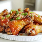 - 2 lbs chicken wings - 1/4 cup honey - 1/4 cup soy sauce - 4 cloves garlic, minced - 1 tablespoon fresh ginger, grated - 2 tablespoons sriracha - 1 teaspoon crushed red pepper flakes - 1 tablespoon sesame oil - 1 tablespoon green onions, chopped - Sesame seeds - Salt and pepper to taste The main ingredients set the stage for your dish. The chicken wings give you a great base, while honey and soy sauce add a sweet and salty touch. You want to use good quality honey and soy sauce for the best flavor. Next come the additional flavorings. Garlic and ginger bring warmth and depth. Sriracha adds the heat, so feel free to adjust it based on your taste. The crushed red pepper flakes kick it up a notch. You can use more or less depending on how spicy you want it. Finally, the garnishing components finish your wings. Sesame oil gives a rich flavor. Green onions and sesame seeds add a fresh and crunchy note. Don’t forget to season with salt and pepper. Each ingredient plays a role to make these wings a rich flavor dish. First, pat the chicken wings dry with paper towels. Dry wings help achieve crispy skin. Next, place the wings in a large bowl. Season them with salt and pepper to taste. This simple step brings out the natural flavor of the chicken. In a separate bowl, mix together honey, soy sauce, minced garlic, grated ginger, sriracha, crushed red pepper flakes, and sesame oil. This mix creates a sweet and spicy marinade. You can adjust the sriracha for more or less heat. The beauty of this recipe is that you control the spice level. Pour the marinade over the chicken wings and toss well to coat. Let the wings marinate for at least 30 minutes at room temperature. For more flavor, marinate them for up to 2 hours in the fridge. The longer they sit, the more the flavors soak in. This process makes the chicken wings tender and tasty. Preheat your oven to 400°F (200°C). Line a baking sheet with aluminum foil for easy cleanup. Place the marinated wings in a single layer on the baking sheet. Bake them for 25–30 minutes. Flip the wings halfway through for even cooking. You want them golden brown and crispy. In the last 5 minutes of baking, brush any remaining marinade over the wings. This adds an extra layer of flavor and creates a sticky glaze. It’s an important step that makes the wings shine and taste even better. Enjoy the rich flavors of your honey garlic chicken wings! To get the right kick in your honey garlic chicken wings, you can adjust the sriracha. If you like it hotter, add more sriracha. For a milder taste, reduce it. Red pepper flakes also add heat. Start with one teaspoon and add more if needed. You can try other spicy options like cayenne pepper or hot sauce too. Each will change the flavor, so have fun with it. Both baking and frying have their perks. Baking is easier and healthier. It cuts down on extra oil. Frying gives wings a crispier texture but adds more fat. If you choose to fry, make sure to monitor the temperature. It helps to avoid greasy wings. Baking is perfect for making a big batch. Choose what fits your style or diet best. To make your wings crispy, pat them dry before seasoning. This removes moisture. A dry surface helps them crisp up nicely in the oven. You can use aluminum foil for easy cleanup. However, parchment paper can also work well. It prevents sticking and keeps the wings from getting soggy. Flip the wings halfway through baking for even crispiness. {{image_2}} For a new taste, try different sauces. You can use teriyaki or barbecue sauce instead of soy sauce. This change adds a sweet note. You can also mix them. If you want more sweetness, add fruit juices. Pineapple or orange juice works great. They will give a fresh twist to your wings. You can grill your wings for a smoky flavor. Preheat your grill and cook them for about 20 minutes. Flip them often to avoid burning. Baking is easier and keeps wings crispy. Follow the recipe's oven method. If you want a slow-cooked option, use a slow cooker. Cook on low for 4-6 hours. This method makes the wings tender and juicy. Pair your wings with tasty dips like ranch or blue cheese. They add creaminess that balances the spice. Serve with veggie sticks like carrots and celery for crunch. For drinks, try a light beer or a refreshing soda. These drinks complement the wings well and enhance the meal experience. After enjoying your spicy honey garlic chicken wings, you might have some left. Store them in airtight containers. This keeps the wings fresh and tasty. In the fridge, they last about 3 to 4 days. Always let them cool before sealing. This helps prevent moisture build-up. When you want to eat your wings again, reheating is key. The best methods are in the oven or air fryer. Set the oven to 350°F (175°C) for 10 to 15 minutes. This keeps the wings crispy. If using an air fryer, cook at 350°F for about 5 to 7 minutes. Avoid the microwave, as it makes wings soggy. If you want to save wings for later, freezing works well. Place them in a freezer-safe bag or container. Make sure to remove excess air to avoid freezer burn. They can stay frozen for up to 3 months. When you're ready to eat, thaw them in the fridge overnight. Reheat as mentioned above for the best results. These honey garlic chicken wings can pack a punch. The heat comes from sriracha and crushed red pepper flakes. You can adjust the spice level easily. If you want it milder, cut back on the sriracha. For more heat, add extra red pepper flakes. This way, you control the spice to match your taste. Yes, you can make these wings ahead. Marinate them for up to two hours in the fridge. This allows the flavors to soak in well. After marinating, you can bake them when you’re ready to eat. If you need to reheat them, just pop them back in the oven for about 10 minutes at 350°F (175°C). This keeps them crispy and tasty. There are many great dipping sauces for honey garlic wings. Here are a few popular choices: - Ranch dressing for a cool contrast - Blue cheese for a rich flavor - Spicy mayo for an extra kick These sauces enhance the flavors and add fun to your meal. Yes, baked chicken wings are generally healthier than fried ones. Baking uses less oil, which reduces fat and calories. It also helps keep the skin crispy while making it lighter. You get all the flavor without the extra grease. This makes baked wings a smart choice for your next gathering. You can use frozen chicken wings! Just make sure to thaw them first. The best way is to leave them in the fridge overnight. If you're short on time, you can use cold water to thaw them quickly. Dry them well before marinating and cooking. This helps the wings get crispy and delicious. This guide walks you through making tasty honey garlic chicken wings. You learned about the main ingredients, key steps, and tips for crispiness. Plus, you found ideas for storing and reheating your wings. Whether you bake or grill, these wings are fun to make and even more fun to eat. Enjoy experimenting with flavors and impress your friends at your next gathering! Your perfect chicken wings await!