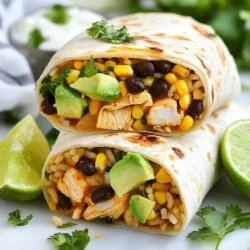 - Chicken and Marinade Components - 1 lb boneless, skinless chicken breasts - 2 tablespoons chipotle ranch seasoning - 1 tablespoon olive oil To start, you need fresh chicken breasts. They should be boneless and skinless for easy cooking. The chipotle ranch seasoning adds a spicy and creamy taste. You can buy it or mix your own. Olive oil helps to keep the chicken moist. - Filling Ingredients - 1 cup cooked brown rice - 1 cup black beans, rinsed and drained - 1 cup corn (frozen or canned) - 1 cup shredded cheese (cheddar or a blend) - 1 avocado, sliced - 1 medium tomato, diced - 1/2 cup sour cream Next, gather your filling items. Brown rice makes a healthy base. Black beans add protein and fiber. Corn brings sweetness. Shredded cheese adds richness. Avocado gives creaminess, while diced tomato adds freshness. Sour cream ties it all together with its tangy flavor. - Tortilla and Garnish Components - 4 large flour tortillas - Fresh cilantro, chopped (for garnish) - Lime wedges (for serving) Finally, get large flour tortillas to hold everything. They are soft and easy to wrap. Fresh cilantro adds a burst of flavor as a garnish. Lime wedges give a zesty touch when served on the side. This mix of ingredients makes a delicious and filling meal. Each bite is packed with flavor! {{ingredient_image_1}} Start by marinating the chicken. Take 1 lb of boneless, skinless chicken breasts. In a bowl, mix the chicken with 2 tablespoons of chipotle ranch seasoning and 1 tablespoon of olive oil. Make sure all the chicken is coated well. Let it sit for at least 30 minutes. For the best taste, let it marinate overnight in the fridge. Next, cook the chicken. Preheat your grill or skillet over medium-high heat. Place the marinated chicken in the pan. Cook for about 5 to 7 minutes on each side. You want the internal temperature to reach 165°F (75°C). Once done, let the chicken rest for a few minutes. Then, slice it into thin strips. Now, prepare the filling. In a large mixing bowl, combine 1 cup of cooked brown rice, 1 cup of rinsed and drained black beans, and 1 cup of corn. Add 1 medium diced tomato and half of the shredded cheese. Mix everything together well. This tasty mix will make the burrito hearty and filling. Time to assemble the burrito! Lay a large flour tortilla flat on a clean surface. In the center, add a portion of the rice and bean mixture. Next, place some sliced chicken on top. Add a few slices of avocado, a dollop of sour cream, and sprinkle the remaining cheese on top. For a crunchy texture, toast the burrito. Place the wrapped burrito seam-side down in a skillet over medium heat. Cook it for about 2 to 3 minutes on each side. Look for a golden brown and slightly crispy finish. This step is optional but adds great flavor! Slice the burrito in half and place it on a plate. Garnish with fresh cilantro for a burst of color. Serve with lime wedges on the side. The lime juice adds a nice zing that complements the flavors. Enjoy your delicious Chipotle Ranch Chicken Burrito! Select boneless, skinless chicken breasts for this burrito. They cook quickly and stay juicy. Look for chicken that is fresh and has no visible bruises. Organic chicken is a great choice for better taste and health. Marinating is key to a tasty burrito. Use chipotle ranch seasoning and olive oil to coat the chicken. Let it sit for at least 30 minutes. For best results, marinate overnight in the fridge. This adds deep flavor and makes the chicken tender. To avoid a messy burrito, don’t overfill it. Use just enough filling to keep it tight. When you wrap it, fold in the sides first. Then, roll from the bottom. This way, your fillings stay tucked inside. You can cook the chicken on a grill or in a skillet. For a smoky flavor, the grill works best. If using a skillet, heat it to medium-high. Cook each side for 5-7 minutes. Make sure the chicken reaches 165°F (75°C) for safety. Always let it rest before slicing. This keeps it juicy. Pro Tips Marinate for Maximum Flavor: Allowing the chicken to marinate for at least 30 minutes, or even overnight, enhances the flavor and tenderness, making every bite delicious. Perfectly Cooked Chicken: Use a meat thermometer to ensure the chicken reaches an internal temperature of 165°F (75°C) for safe consumption and juicy texture. Customize Your Fillings: Feel free to add or substitute ingredients in the filling, such as bell peppers, jalapeños, or different types of beans, to cater to your taste preferences. Achieve the Perfect Wrap: When wrapping the burrito, make sure to tuck in the sides firmly to prevent any fillings from spilling out during cooking or eating. {{image_2}} You can make this burrito fit many diets. For a gluten-free option, use corn tortillas. If you want a vegetarian burrito, swap the chicken for grilled veggies or tofu. You can also use lentils or chickpeas for protein. This way, you keep the taste but change the ingredients. Want more heat? Add diced jalapeños or hot salsa to the filling. You can also use a spicier chipotle ranch seasoning. If you prefer less spice, stick to mild salsa or omit the chipotle ranch seasoning. Adjusting spice levels makes the burrito yours. Feel free to swap out ingredients based on what you have. Instead of black beans, try pinto beans or kidney beans. For cheese, use pepper jack for a kick or a dairy-free cheese for a vegan option. You can also add more veggies like bell peppers or zucchini. These swaps keep the burrito fresh and exciting. You can store leftovers in the fridge. Place the burritos in an airtight container. They stay fresh for up to 3 days. Make sure they cool down before sealing. This helps keep them from getting soggy. To freeze your burritos, wrap each one in plastic wrap. Then, place them in a freezer bag. They can last up to 3 months in the freezer. When ready to eat, just thaw them in the fridge overnight. To reheat, you can use a microwave or a skillet. If using a microwave, wrap in a damp paper towel. Heat for 1-2 minutes until warm. For skillet reheating, cook over medium heat for about 5 minutes. Flip halfway to keep it crispy. Enjoy your delicious burrito! A Chipotle Ranch Chicken Burrito is a tasty wrap filled with seasoned chicken, rice, beans, and fresh veggies. The chicken gets marinated in chipotle ranch seasoning. This gives it a smoky and spicy flavor. The burrito is then packed with brown rice, black beans, corn, and cheese. Finally, you add avocado and sour cream for creaminess. It’s a full meal in one wrap! Yes, you can make this recipe ahead of time. You can marinate the chicken the night before. Cook it and store it in the fridge. Prepare the filling too and keep it separate. When you’re ready to eat, just assemble the burrito. This makes for a quick meal option. Many fast-casual restaurants offer burritos similar to a Chipotle Ranch Chicken Burrito. Look for places that focus on Mexican food or build-your-own burrito spots. Some chains may even allow you to customize your fillings, so you can create a similar dish. To make a healthier version of this burrito, swap white rice for brown rice or quinoa. You can use grilled chicken or turkey instead of regular chicken. Add more veggies like spinach or bell peppers for extra nutrients. You can also use low-fat cheese and sour cream to cut calories. You can serve many sides with Chipotle Ranch Chicken Burritos. Some great choices are: - Chips and salsa - A fresh garden salad - Roasted vegetables - Mexican corn salad - Guacamole for dipping These sides add variety and complement the flavors of the burrito. You learned how to make a delicious Chipotle Ranch Chicken Burrito. We covered the key ingredients, from the chicken and marinade to the filling and garnishes. You saw step-by-step instructions to marinate, cook, and assemble your burrito. Plus, I shared tips for flavor and storage. In the end, your options are endless. Customize your burrito, try different spices, and enjoy it fresh or from the fridge. This meal can fit into any diet. I encourage you to experiment and make it your own!