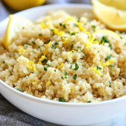 - 1 cup quinoa, rinsed - 2 cups vegetable broth - 2 tablespoons olive oil - 3 cloves garlic, minced - Zest of 1 lemon - 2 tablespoons lemon juice - 1 teaspoon dried oregano - 1 teaspoon salt (or to taste) - 1/2 teaspoon black pepper - Fresh parsley, chopped for garnish - Additional lemon wedges The main ingredients for this dish create a base that shines with flavor. Quinoa is a great choice. It is healthy and full of protein. Rinsing the quinoa is key. This step removes any bitter taste. The vegetable broth adds depth, making each bite rich and savory. I use olive oil to sauté the garlic. This brings out its aroma and flavor. Garlic is a star in this dish. Minced garlic adds a punch that pairs well with lemon. Now, let’s talk about the flavor enhancers. Adding lemon zest makes the dish bright. Zest brings out the fresh taste of lemon without the sourness. The lemon juice adds a tang that brightens the flavors. Dried oregano gives an herbal note. The salt and black pepper round out the taste. Adjust these to suit your taste buds. For garnishes, fresh parsley adds color and a hint of freshness. You can also serve lemon wedges on the side. They make for a great pop of flavor when squeezed over the dish. With these simple ingredients, you can create a delicious and easy meal. The balance of flavors in this Instant Pot Lemon Garlic Quinoa makes it a standout dish. {{ingredient_image_1}} - Turn on the Instant Pot and select 'Sauté' mode. - Add 2 tablespoons of olive oil and 3 cloves of minced garlic. Sauté for 1-2 minutes. You want the garlic fragrant, but be careful not to burn it. - Add 1 cup of rinsed quinoa to the pot. Stir it with the garlic and oil. Sauté for another minute to slightly toast the quinoa. This step adds a nice flavor. - Pour in 2 cups of vegetable broth. Add the zest of 1 lemon, 2 tablespoons of lemon juice, 1 teaspoon of dried oregano, 1 teaspoon of salt, and 1/2 teaspoon of black pepper. Stir everything well to combine. - Close the lid of the Instant Pot. Make sure the valve is set to 'Sealing'. - Select 'Pressure Cook' and set the timer for 1 minute at high pressure. - After the cooking time is up, let it sit for a natural pressure release for 10 minutes. - Carefully switch the valve to 'Venting'. Remove the lid and fluff the quinoa with a fork. - Garnish with freshly chopped parsley. Serve it warm. Enjoy the bright flavors! - Rinse quinoa thoroughly to remove bitterness. This step is key for a clean taste. - Adjust water or broth for desired consistency. Use less for firmer quinoa, more for softer. - Ensure quick cooking by using high-quality quinoa. Look for brands that are pre-rinsed. - Letting the pressure release naturally enhances flavor. This helps keep the quinoa fluffy and moist. - Use chicken broth instead of vegetable for extra flavor. The richness adds depth to the dish. - Replace garlic with garlic powder if in a hurry. It saves time but still adds a nice taste. Pro Tips Rinse the Quinoa: Always rinse quinoa thoroughly under cold water to remove its natural coating, called saponin, which can make it taste bitter. Enhance Flavor: For extra flavor, consider using homemade vegetable broth or adding a bay leaf during cooking and removing it before serving. Adjusting Consistency: If you prefer a creamier quinoa, increase the broth by 1/4 cup; for drier quinoa, reduce the liquid slightly. Meal Prep Friendly: This quinoa can be made in advance and stored in the fridge for up to a week, making it a great option for meal prep. {{image_2}} You can easily boost the nutrition of your quinoa dish. Adding spinach or cherry tomatoes gives it a fresh taste. These bright veggies not only look good but also pack vitamins. You can also mix in roasted bell peppers for a sweet twist. Their flavor complements the lemon and garlic well. Want to make your meal heartier? Add cooked chickpeas or shredded chicken to your quinoa. This turns your dish into a complete meal. If you want a crunch, toss in nuts like almonds or walnuts. This adds protein and texture to your dish. Feel free to play with flavors! You can try different herbs like basil or thyme. These add depth and new tastes. If you're in the mood for a twist, use lime juice instead of lemon. This gives a unique citrus kick that can brighten your dish. Store any leftovers in an airtight container in the fridge. This helps keep the quinoa fresh. It is best consumed within 3-4 days. After that, it may lose its flavor and texture. You can freeze the quinoa in portions for up to 2 months. This makes meal prep easy! To thaw, place it in the fridge overnight. If you need it fast, use the microwave for a quick defrost. Reheat the quinoa in a microwave or on the stovetop. I suggest adding a splash of broth. This keeps the quinoa moist and tasty. Enjoy it warm for the best flavor! To keep quinoa from being mushy, rinse it well before cooking. Rinsing removes bitter saponins. Use the right water-to-quinoa ratio. For this recipe, use 2 cups of broth for 1 cup of quinoa. This gives you fluffy, tender grains. Yes, you can make this quinoa dish ahead of time. Cook it, then cool it down. Store it in the fridge for a few days. When you need it, just reheat it in the microwave or stovetop. This makes meal prep easy! Yes, quinoa is gluten-free. It is a great choice for those with gluten sensitivities. You can enjoy it in salads, bowls, or as a side. Quinoa is also packed with protein and fiber. To boost the flavor, add more garlic or lemon juice. You can also increase the spices like oregano. If you like heat, add some red pepper flakes. Tasting as you go helps you find your perfect flavor balance. This blog post covered how to make a tasty quinoa dish. We explored the key ingredients, like quinoa and broth, and discussed enhancing flavors with lemon and herbs. You learned step-by-step instructions and tips for perfect texture and timing. Variations allow you to mix in veggies or protein for extra nutrition. Finally, we provided storage tips for leftovers to ensure freshness. With these insights, you can create a flavorful and healthy meal that you’ll enjoy. Now, get cooking and savor every bite!