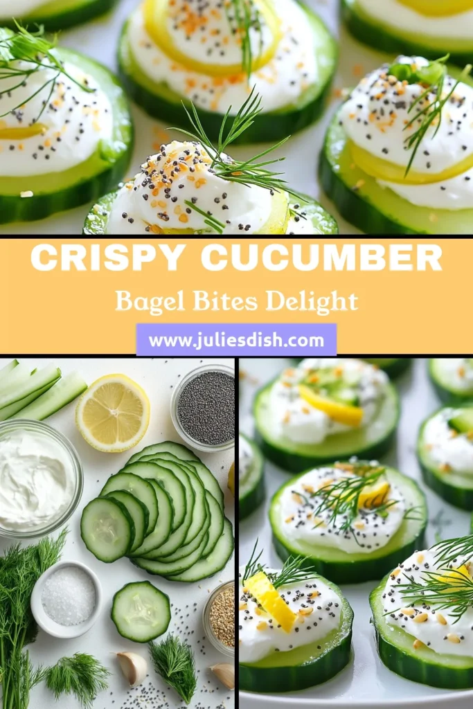 Discover the delicious and refreshing Everything Bagel Cucumber Bites, the ultimate healthy cucumber snacks! These creamy, flavorful cream cheese cucumber appetizers are perfect for any gathering. Made with Greek yogurt, they’re easy party appetizers guaranteed to impress your guests. Serve these easy-to-make Greek yogurt cucumber bites at your next event! Save this recipe now for a tasty and healthy treat! #CucumberBites #HealthySnacks #PartyAppetizers #EasyRecipes
