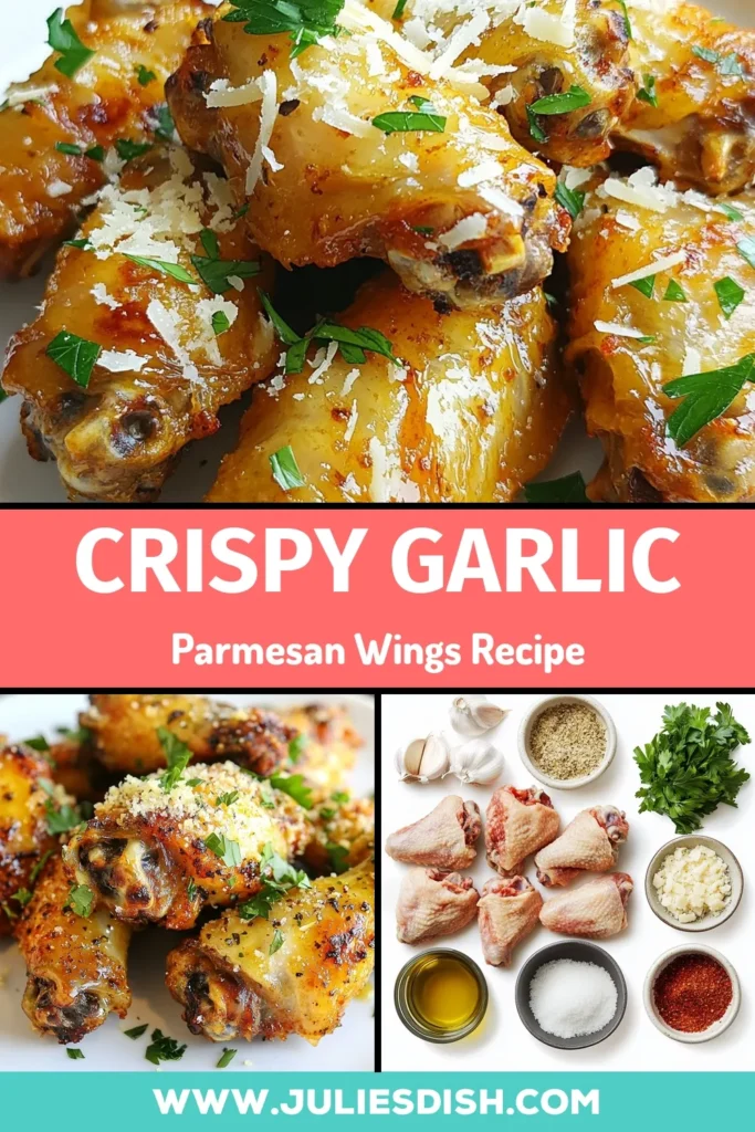 Indulge in these Garlic Parmesan Air Fryer Wings that are sure to become your new favorite! This easy garlic parmesan wings recipe combines crispy chicken wings with a delicious garlic and Parmesan coating that's perfect for any gathering. Enjoy this healthier version of classic wings and impress your friends. Try this parmesan coated air fryer wings recipe today! Save for later! #GarlicParmesanWings #AirFryerChickenWings #CrispyChickenWingsRecipe #EasyGarlicParmesanWings