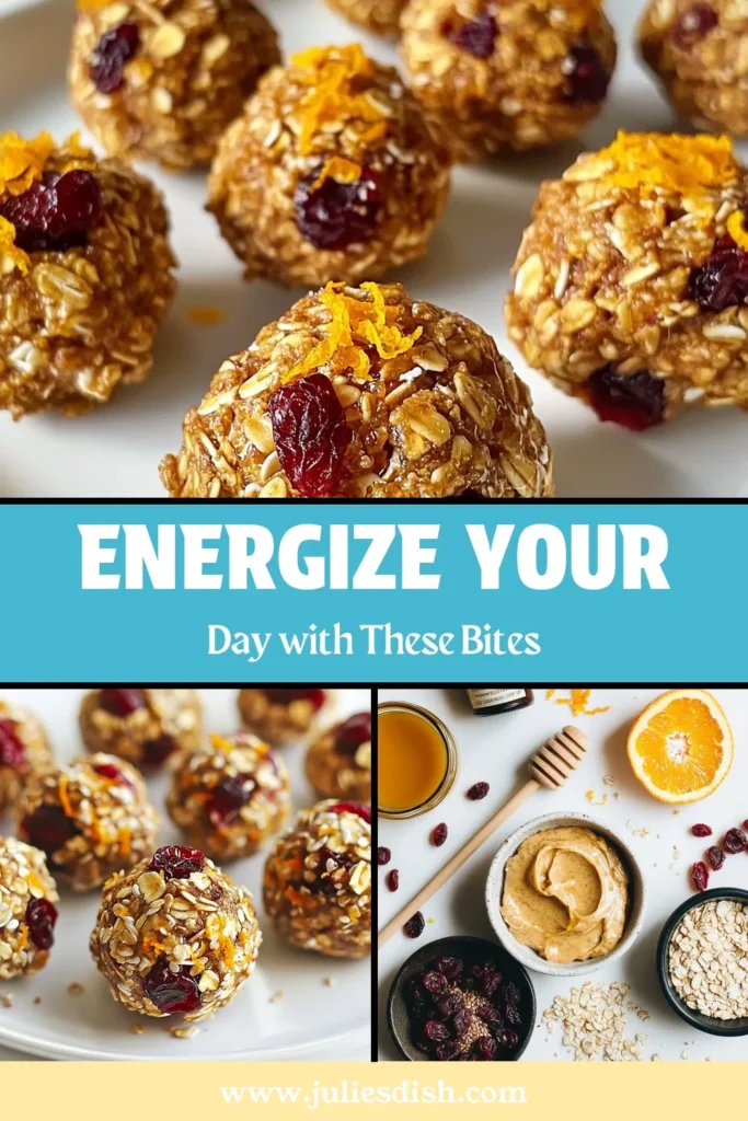 Looking for a delicious and nutritious snack? Try these Cranberry Orange Energy Bites, the perfect healthy snack recipe! These no-bake energy bites made with almond butter and oats are quick and easy to whip up. Packed with dried cranberries and fresh orange zest, they offer a burst of flavor in every bite. Ideal for on-the-go energy! Save this easy energy bites recipe for a tasty pick-me-up. #HealthySnacking #EnergyBites #NoBakeTreats #CranberryOrangeBites