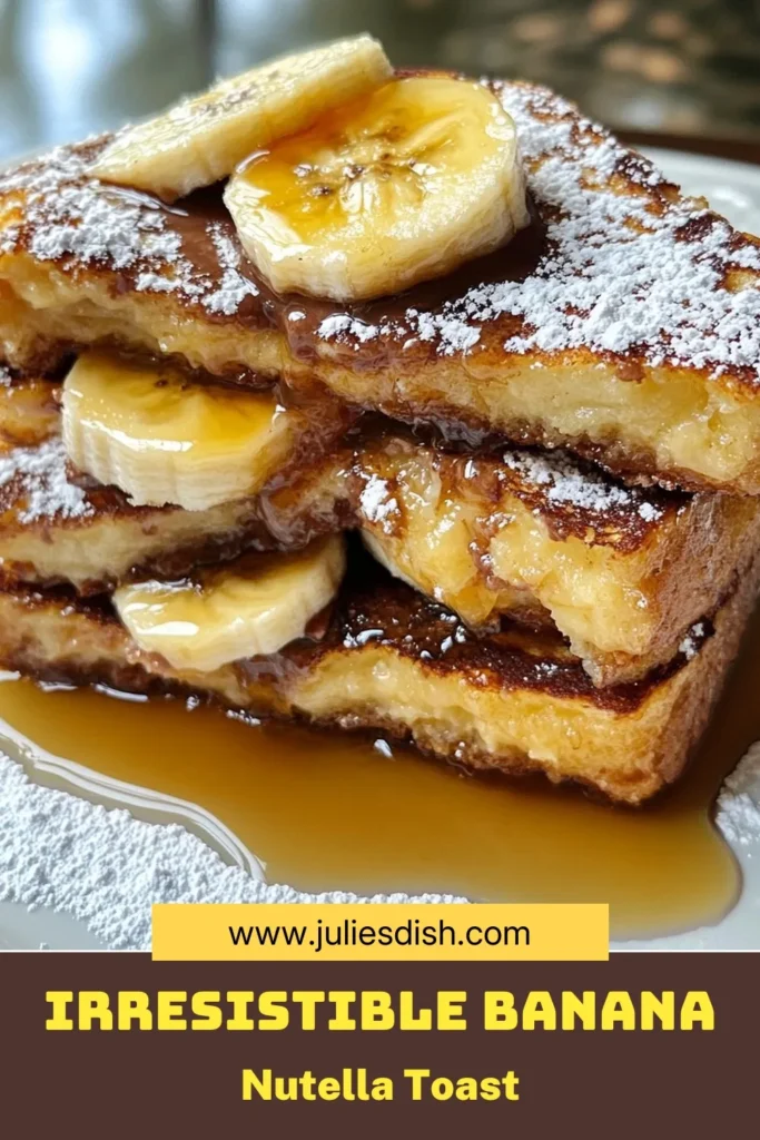 Indulge in this delicious Banana Nutella French Toast that transforms your breakfast into a treat! This easy stuffed French toast recipe features brioche bread filled with gooey Nutella and fresh banana slices. Perfect for a cozy morning, this Nutella banana breakfast recipe is quick to make and sure to impress. Try it today and savor the delightful flavors! Don't forget to save this recipe! #BananaNutellaFrenchToast #StuffedFrenchToastRecipe #EasyFrenchToastWithNutella #NutellaBananaBreakfastRecipe