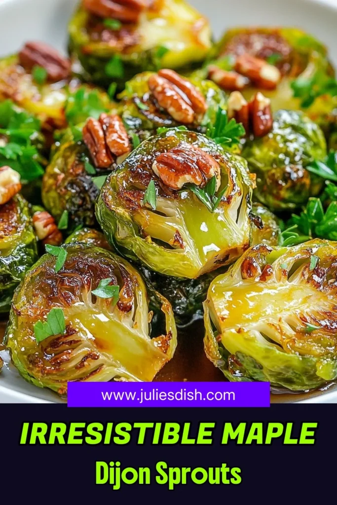 Discover the deliciousness of Maple Dijon Brussels sprouts with this easy roasted Brussels sprouts recipe! Perfect as a healthy Brussels sprouts side dish, these maple syrup roasted veggies are full of flavor and nutrition. Whip up this simple vegetable recipe in just 35 minutes and impress your guests. Don't miss out on making this tasty addition to your meals—save it for your next dinner! #BrusselsSprouts #HealthyEating #EasyRecipes #VeggieLovers