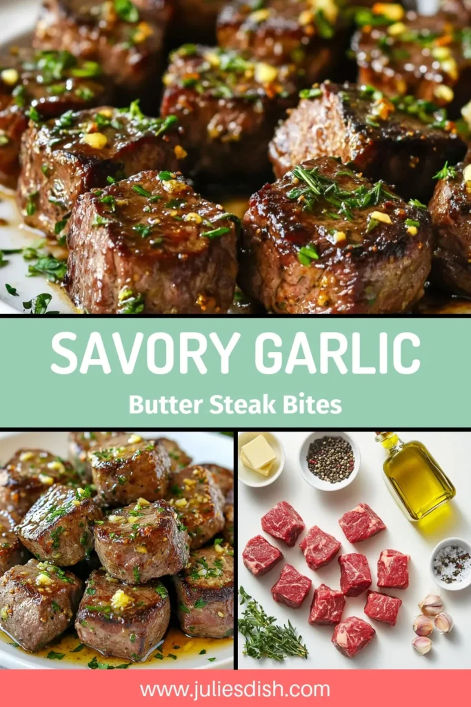 Discover the mouthwatering world of Garlic Butter Steak Bites with this easy Sirloin Steak Recipe! Perfect for busy weeknights, these Quick Steak Bites are packed with flavor, thanks to the savory garlic and fresh herbs. In just 25 minutes, whip up an unforgettable dish that will amaze your family and friends. Don’t miss out on this Easy Garlic Butter Recipe—save and try it today! #GarlicButterSteakBites #QuickSteakBites #EasyRecipes #SteakLovers