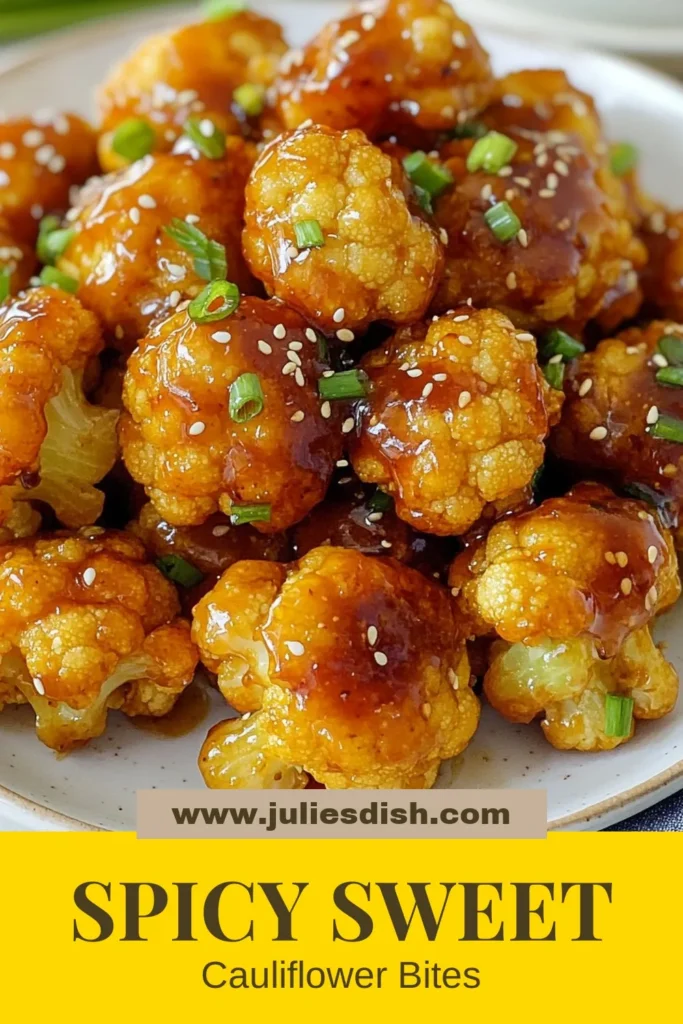 Craving a spicy treat? Try these Honey Sriracha Cauliflower Bites! This easy Cauliflower Bites Recipe delivers a delightful Spicy Cauliflower Snack that will please everyone, including vegans. Enjoy baked cauliflower with honey and a kick of sriracha for an irresistible vegan sriracha appetizer. Perfect for parties or a tasty snack! Save this recipe and treat yourself to a flavorful bite today! #HoneySrirachaCauliflower #VeganSnack #CauliflowerBites #HealthyEats