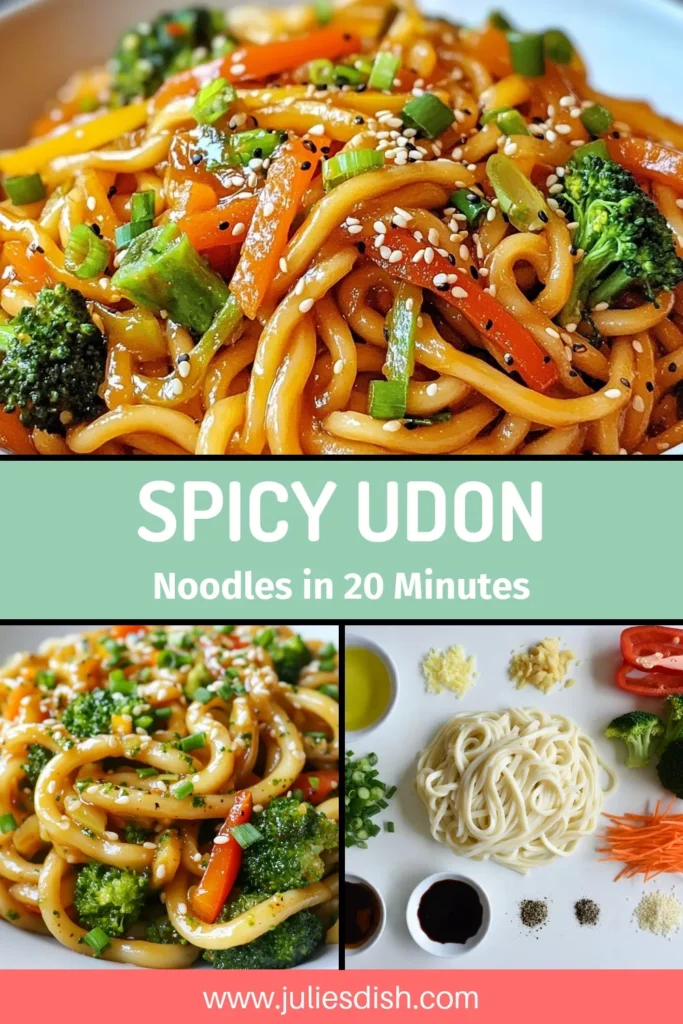 Discover the deliciousness of Spicy Udon Noodles with this easy Black Pepper Udon Recipe! Perfect for a quick weeknight meal, these Vegetarian Udon Noodles are loaded with fresh vegetables and packed with flavor. In just 20 minutes, you can create satisfying Asian Stir-Fry Noodles that everyone will love. Don't miss out on this must-try recipe! Save it now! #UdonNoodles #SpicyRecipes #VegetarianRecipes #QuickMeals