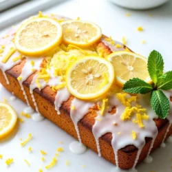 - 1 ½ cups all-purpose flour - 1 teaspoon baking powder - ½ teaspoon baking soda - ½ teaspoon salt - 1 cup granulated sugar - ½ cup unsalted butter, softened - 2 large eggs - 1 teaspoon vanilla extract - ½ cup sour cream - 2 tablespoons lemon zest (about 1 large lemon) - ¼ cup freshly squeezed lemon juice (about 1 large lemon) - 1 cup powdered sugar (for glaze) - 1 tablespoon lemon juice (for glaze) The flour forms the base of the loaf. It gives structure and texture. Baking powder and baking soda help the loaf rise and stay fluffy. Salt enhances all the flavors. Granulated sugar adds sweetness and keeps the loaf moist. Butter brings richness and flavor. Eggs bind the ingredients and add moisture. Vanilla extract gives a warm note. Sour cream adds tang and keeps the loaf tender. Lemon zest gives bright, fresh flavor. Fresh lemon juice adds a tart punch that balances the sweetness. The glaze made of powdered sugar and lemon juice is the final touch, making it sweet and zesty. If you don’t have all-purpose flour, use cake flour for a lighter texture. You can swap granulated sugar with coconut sugar for a slight caramel flavor. If you need a dairy-free option, use coconut oil instead of butter and almond yogurt instead of sour cream. For a fun twist, try using lime zest and juice instead of lemon. Strawberry or raspberry juice can also create a delicious fruity glaze. {{ingredient_image_1}} 1. Start by preheating your oven to 350°F (175°C). This step warms the oven for even baking. 2. Grease and flour a 9x5-inch loaf pan. You can also line it with parchment paper for easy removal. 3. In a mixing bowl, whisk together the flour, baking powder, baking soda, and salt. Set this bowl aside for now. 4. In a large bowl, use a hand mixer to cream the softened butter and granulated sugar. Mix until it’s light and fluffy, about 3-4 minutes. 5. Add the eggs one at a time. Mix well after each egg before moving to the next. Stir in the vanilla extract next. 6. Now, mix in the sour cream, lemon zest, and freshly squeezed lemon juice. Do this until just combined. 7. Gradually add the dry mixture from the first bowl to the wet mixture. Mix until just incorporated. Don’t over-mix, or your loaf may become dense. 8. Pour the batter into the prepared loaf pan. Use a spatula to smooth the top. 9. Bake the loaf in your preheated oven for 50-60 minutes. Check for doneness by inserting a toothpick into the center. It should come out clean. 10. Once baked, let the loaf cool in the pan for about 10 minutes. Then, transfer it to a wire rack to cool completely. 11. To make the glaze, combine the powdered sugar and 1 tablespoon of lemon juice in a small bowl. Whisk until smooth. 12. Adjust the glaze consistency as needed. If it’s too thick, add more lemon juice. If it’s too thin, add more powdered sugar. 13. Once the loaf is cool, pour the glaze over the top. Let it drip down the sides for a beautiful finish. This step-by-step guide makes it easy to create a delicious lemon loaf. Enjoy the flavors and aromas as you bake! To keep your lemon loaf moist and full of flavor, try these tips: - Use fresh lemon juice and zest. Fresh ingredients boost the taste. - Add a bit of sour cream. It adds moisture and richness to the loaf. - Don’t over-mix the batter. Mix just until combined for a soft texture. - Let the loaf cool completely before glazing. This helps the glaze set nicely. Here are some common mistakes to watch out for: - Forgetting to measure ingredients accurately. This can change the loaf's texture. - Skipping the greasing step for the pan. This may cause sticking. - Opening the oven too early. This can lead to a sunken loaf. - Overbaking. Check with a toothpick to avoid dryness. For a lemon loaf with the ideal texture, follow these steps: - Cream the butter and sugar well. This adds air and lightens the batter. - Use room temperature ingredients. This helps them combine better. - Mix the dry and wet ingredients gently. This keeps the loaf tender. - Bake until just done. A toothpick should come out clean but moist. Pro Tips Use Fresh Ingredients: For the best flavor, use fresh lemons for zest and juice. The freshness will enhance the overall taste of your lemon loaf. Don’t Overmix: When combining the wet and dry ingredients, mix until just incorporated. Overmixing can lead to a dense loaf. Cool Before Glazing: Make sure the loaf is completely cool before applying the glaze. This will prevent the glaze from melting and losing its shape. Store Properly: To keep your lemon loaf fresh, store it in an airtight container at room temperature for up to 3 days, or refrigerate for longer freshness. {{image_2}} You can add more fun to your lemon loaf. Try mixing in poppy seeds for a crunchy texture. Blueberries or raspberries also add a sweet twist. Just fold them in gently after mixing the batter. You can also switch out the lemon for orange or lime. Each fruit brings a new flavor to enjoy. This lemon loaf is not just for slicing! You can easily turn it into muffins. Use a muffin tin and adjust the bake time to about 20-25 minutes. For cake pops, bake the loaf, then crumble it. Mix the crumbs with frosting, form into balls, and dip in chocolate. Kids love these treats! Want a healthier lemon loaf? Use whole wheat flour instead of all-purpose flour. You can swap butter for coconut oil for a lighter option. Replace sugar with honey or maple syrup for natural sweetness. For a dairy-free version, use almond or oat milk in place of sour cream. These swaps make it tasty and guilt-free! To keep your lemon loaf fresh, wrap it well. Use plastic wrap or foil. Store it at room temperature for up to three days. If you want it to last longer, put it in the fridge. Just remember, the cold can make it dry. You can freeze lemon loaf for later. First, let it cool completely. Then, wrap it tightly in plastic wrap. After that, place it in a freezer-safe bag. It can stay in the freezer for about three months. When you’re ready to eat, just thaw it in the fridge overnight. To enjoy your lemon loaf warm, preheat your oven to 350°F (175°C). Place the loaf on a baking sheet. Heat it for about 10-15 minutes. If you use a microwave, heat a slice for 10-15 seconds. This way, it stays soft and tasty. The lemon loaf stays fresh for about 3-5 days at room temperature. Wrap it in plastic wrap or store it in an airtight container. For longer storage, keep it in the fridge for up to a week. If you want it to last longer, freeze it. It can stay fresh for up to 3 months in the freezer. Just make sure to slice it before freezing. This way, you can take out a slice whenever you want. Yes, you can use a non-dairy yogurt or a plant-based sour cream. Look for options made from coconut, almond, or soy. These alternatives work well and keep the loaf moist. They also add a slight tang, just like regular sour cream. Remember to choose a plain flavor to avoid altering the taste of your lemon loaf. You can serve lemon loaf with a variety of tasty items. Here are some ideas: - Fresh fruit like berries or sliced oranges - A dollop of whipped cream or yogurt - A cup of tea or coffee for a cozy pairing - Lemon curd for an extra citrus kick These options enhance the lemon flavor and make your dessert more delightful. To check if your lemon loaf is done, insert a toothpick into the center. If it comes out clean or with just a few crumbs, it's ready. You can also gently press the top; it should spring back when it's baked through. Another sign is a golden brown color on the top. If it's still wet or gooey, bake it for a few more minutes and test again. In this blog post, we covered how to make a delicious lemon loaf from start to finish. We explored the key ingredients and possible substitutions to suit your needs. I shared step-by-step instructions, tips to keep it moist, and tricks to achieve the best texture. Remember, baking is both fun and rewarding. Use these methods to create your perfect lemon loaf. Enjoy it fresh, or save some for later. Lemon loaf shines at any gathering or breakfast table. Happy baking!