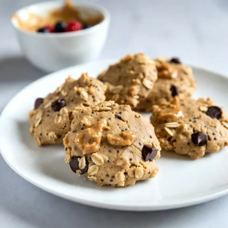 The key to making Peanut Butter Oatmeal Breakfast Cookies lies in choosing the right ingredients. Each one adds flavor and texture. Here’s what you need: - 1 cup natural peanut butter - 1/2 cup honey or maple syrup - 1 cup rolled oats - 1/2 cup almond flour - 1/4 cup chia seeds - 1/4 cup chocolate chips (optional) - 1 teaspoon vanilla extract - 1 teaspoon baking powder - 1/2 teaspoon cinnamon - Pinch of salt Natural peanut butter gives these cookies a rich, nutty taste. Honey or maple syrup adds sweetness and moisture. Rolled oats provide a hearty base. Almond flour gives a nice texture without gluten. Chia seeds boost nutrition and help bind the cookies. You can add chocolate chips for a sweet treat. Vanilla extract and cinnamon enhance the flavor, while a pinch of salt balances the sweetness. Each ingredient plays a role in creating a simple, tasty breakfast treat. {{ingredient_image_1}} First, set your oven to 350°F (175°C). This is the perfect temperature for baking. While the oven warms up, grab a baking sheet and line it with parchment paper. This helps keep the cookies from sticking and makes cleanup easy. In a big bowl, take 1 cup of natural peanut butter and 1/2 cup of honey or maple syrup. Mix them well until smooth. Next, add 1 teaspoon of vanilla extract and stir it in. In another bowl, put together 1 cup of rolled oats, 1/2 cup of almond flour, 1/4 cup of chia seeds, 1 teaspoon of baking powder, 1/2 teaspoon of cinnamon, and a pinch of salt. Mix these dry ingredients until they blend well. Now, take the dry mix and slowly fold it into the wet mix. Keep folding until a dough forms. If you want chocolate chips, add 1/4 cup now and mix them in. Use a tablespoon or a cookie scoop to drop dough onto your baking sheet. Flatten each cookie a bit. They won’t spread much while baking. Bake them for 10 to 12 minutes. They are ready when the edges turn golden brown. Let the cookies cool on the baking sheet for about 5 minutes before moving them to a wire rack to cool completely. To make the perfect dough, start with the right ratio of wet to dry ingredients. You want a thick, sticky dough. If it feels too dry, add a splash of water or a bit more peanut butter. If it’s too wet, sprinkle in more almond flour or oats. The dough should hold together but still be easy to scoop. Baking time is key for the right texture. For a chewy cookie, bake for about 10 minutes. If you prefer a firmer cookie, let them bake for up to 12 minutes. Watch for golden edges; that’s a sign they are ready. Don’t forget to cool them slightly on the baking sheet. This helps them firm up a bit. For a fun presentation, stack the cookies on a colorful plate. You can also add a small bowl of fresh fruit next to them. A drizzle of honey or a sprinkle of chia seeds on top adds a nice touch. Enjoy these cookies with a glass of milk or coffee for a complete breakfast treat! Pro Tips Use Natural Peanut Butter: Opt for natural peanut butter without added sugars or oils for a healthier cookie that has a rich peanut flavor. Experiment with Sweeteners: Feel free to substitute honey with maple syrup or coconut nectar to cater to different dietary preferences or to add unique flavors. Chill the Dough: For thicker cookies, consider chilling the dough for 30 minutes before baking. This helps maintain their shape during baking. Customize Add-ins: Mix in your favorite add-ins like dried fruits, nuts, or seeds to create a personalized cookie that suits your taste. {{image_2}} You can make small swaps to boost health. Instead of honey, try using agave syrup. It has a lower glycemic index. For a lower-calorie option, try using stevia. This keeps the sweetness but cuts back on calories. You can also switch almond flour for oat flour. This adds more fiber to your cookies. Experiment with these swaps to fit your diet while keeping the flavor strong. To make these cookies your own, add different spices. A dash of nutmeg gives warmth. You can also toss in chopped nuts, like walnuts or pecans, for crunch. Dried fruit like cranberries or raisins adds a sweet chew. Feel free to mix and match. The base recipe is great for many flavors. Let your taste buds guide you in creating your perfect cookie. If you are gluten-free, use certified gluten-free oats. This keeps the recipe safe for your needs. For a vegan option, swap honey for maple syrup. Use a flax egg instead of regular eggs if needed. Just mix one tablespoon of ground flax with three tablespoons of water. Let it sit for a few minutes to thicken. These changes keep everyone happy and included at the breakfast table. To keep your peanut butter oatmeal cookies fresh, store them in an airtight container. This helps keep moisture in while preventing them from drying out. Layer parchment paper between cookies to avoid sticking. You can keep them at room temperature for up to a week. If you want them to last longer, the fridge is a good option. Just make sure to seal them well. Freezing your cookies is simple. Allow them to cool completely. Then, place them in a single layer on a baking sheet. Freeze until solid, then transfer to a freezer bag. Be sure to squeeze out any air before sealing. When you're ready to enjoy, take out a cookie and let it thaw at room temperature. You can also microwave them for about 10-15 seconds for a warm treat. Peanut butter oatmeal cookies stay fresh for about a week at room temperature. If stored in the fridge, they can last up to two weeks. Freezing extends their life to about three months. Always check for any signs of spoilage before eating. Enjoy your cookies while they are still tasty! Yes, you can use other nut butters. Almond butter, cashew butter, or sunflower seed butter work well. Each nut butter adds its unique flavor and texture. If you choose a nut butter that is thicker, you may need to adjust the amount of sweetener. Check the consistency to keep the dough workable. These cookies last about one week at room temperature. Store them in an airtight container to keep them fresh. You can also refrigerate them for up to two weeks. For longer storage, freeze them for up to three months. Just thaw them in the fridge when you want to enjoy them. Absolutely! You can swap out ingredients based on your taste. Try adding dried fruit, nuts, or seeds. You can also use different sweeteners like agave nectar or coconut sugar. If you want them to be gluten-free, replace almond flour with a gluten-free flour blend. The options are endless! You now have all the steps to make these tasty cookies. We covered ingredients, mixing, baking, and storage. You can create your own flavors and make these cookies fit your needs. With simple swaps, you can enjoy a healthier or vegan treat. Remember, the right storage helps keep them fresh. Be sure to experiment with add-ins and variations. Have fun making these delicious cookies your own!