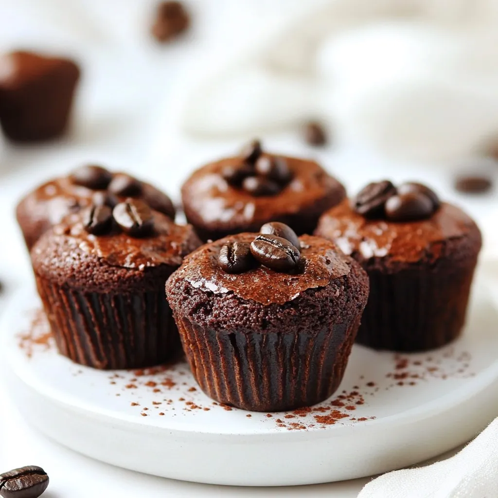 To make these delicious espresso brownie bites, you will need: - 1 cup semi-sweet chocolate chips - 1/2 cup unsalted butter - 1 cup granulated sugar - 2 large eggs - 2 teaspoons vanilla extract - 1/2 cup all-purpose flour - 1/4 cup unsweetened cocoa powder - 1 teaspoon instant espresso powder - 1/4 teaspoon salt - 1/2 cup walnuts, chopped (optional) Each ingredient plays a key role. The chocolate chips and butter provide a rich base. Sugar adds sweetness, while eggs lend structure. Vanilla extract boosts flavor, and flour and cocoa powder create the perfect texture. Espresso powder gives that coffee kick, and salt enhances all the flavors. Walnuts add a nice crunch if you choose to use them. You can add optional ingredients to enhance your brownie bites. For example, using chopped walnuts adds texture and a nutty flavor. They also provide healthy fats and protein. You can also try adding a pinch of sea salt on top before baking. This small touch will bring out the chocolate flavor even more. If you have dietary needs, you can adjust some ingredients. For a gluten-free option, use a gluten-free all-purpose flour mix. If you need a dairy-free treat, substitute the butter with coconut oil or a plant-based butter. For vegan brownies, replace eggs with flax eggs or applesauce. These substitutions will still give you tasty and fudgy brownie bites. {{ingredient_image_1}} Start by gathering all your ingredients. You need: - 1 cup semi-sweet chocolate chips - 1/2 cup unsalted butter - 1 cup granulated sugar - 2 large eggs - 2 teaspoons vanilla extract - 1/2 cup all-purpose flour - 1/4 cup unsweetened cocoa powder - 1 teaspoon instant espresso powder - 1/4 teaspoon salt - 1/2 cup walnuts, chopped (optional) Make sure your butter is at room temperature. This helps it melt smoothly with the chocolate. Measure everything carefully. Accurate measurements are key for great brownies. Next, preheat your oven to 350°F (175°C). This ensures even baking. Line your mini muffin pan with paper liners. This makes clean-up easy and helps the brownie bites pop out smoothly. In a medium saucepan, melt the semi-sweet chocolate chips with the butter. Use low heat and stir constantly. This creates a smooth mixture. Once melted, remove it from the heat and let it cool for a bit. In a large bowl, mix the granulated sugar and eggs. Whisk them together until light and fluffy. This step adds air, making your brownies nice and chewy. Now, stir in the melted chocolate mixture and vanilla extract. Make sure everything is well combined. In another bowl, sift the flour, cocoa powder, instant espresso powder, and salt. This helps to remove lumps and mix well. Gradually add the dry mix to the wet mix. Fold gently to avoid overmixing. If you want, fold in the chopped walnuts. They add a nice crunch and flavor. Use a spoon or small cookie scoop to fill each muffin cup about 2/3 full. This gives them room to rise without overflowing. Bake in your preheated oven for 10-12 minutes. Keep an eye on them. You want a toothpick to come out with a few moist crumbs, not clean. This keeps your brownie bites fudgy and rich. Once baked, let them cool in the pan for about 5 minutes. Then, transfer them to a wire rack to cool completely. Letting them cool helps set the texture. Enjoy your delicious espresso brownie bites! Baking brownies is fun. Here are key tips for success: - Use quality chocolate: Good chocolate makes a big difference in taste. - Measure ingredients accurately: Use measuring cups and spoons for precision. - Mix gently: Overmixing can lead to tough brownies. You want soft and fudgy bites. - Use a light hand: When folding in dry ingredients, be gentle to keep the batter airy. - Don't skip the espresso: It enhances the chocolate flavor. Overbaking ruins brownies. To keep them fudgy, follow these steps: - Check early: Start checking at 10 minutes. Use a toothpick to test doneness. - Look for moist crumbs: If the toothpick has a few moist crumbs, they are done. - Know your oven: Every oven is different. Adjust baking time as needed. - Cool properly: Let them cool in the pan for a few minutes before moving them. You can easily change the flavor and texture of your brownie bites: - Add nuts: Walnuts add crunch. Use your favorite nuts for different flavors. - Try extracts: Swap vanilla for almond or hazelnut extract for a twist. - Mix in spices: A pinch of cinnamon or sea salt can enhance the taste. - Change the chocolate: Use dark chocolate for a richer flavor or white chocolate for sweetness. - Top them off: Add a sprinkle of sea salt or a drizzle of caramel for extra flair. Pro Tips Use Quality Chocolate: Opt for high-quality semi-sweet chocolate chips for richer flavor and texture in your brownies. Don't Overmix: Gently fold in the dry ingredients to keep the brownie bites fudgy and moist; overmixing can lead to tough brownies. Check for Doneness: Insert a toothpick in the center; it should come out with a few moist crumbs for the perfect fudgy texture. Cool Properly: Allow the brownie bites to cool in the pan before transferring to a wire rack; this helps them set and maintain their shape. {{image_2}} You can mix up the flavors of your Espresso Brownie Bites easily. Try adding mint extract for a fresh twist. Just use one teaspoon in the wet mix. Salted caramel is another great option. Drizzle warm caramel sauce over the bites before serving. This adds a sweet, salty touch that everyone loves. Need a gluten-free option? Swap all-purpose flour with almond flour. This keeps your brownies soft and tasty. For a vegan choice, use flax eggs. Mix one tablespoon of ground flaxseed with three tablespoons of water. Let it sit for five minutes to thicken. Replace the butter with coconut oil for moisture and flavor. These brownie bites suit many occasions. For a cozy night, serve them warm with ice cream. They also work great for coffee dates. Pair them with your favorite brew to enhance the espresso flavor. For parties, arrange them on a decorative platter and dust with powdered sugar. This gives a fancy touch that impresses guests. To keep your espresso brownie bites fresh, place them in an airtight container. Line the container with parchment paper to prevent sticking. Store them at room temperature for up to three days. If you want to keep them longer, the fridge is a great choice. Just remember, brownies can dry out in the fridge, so wrap them well. You can freeze espresso brownie bites for later enjoyment. First, let them cool completely. Then, wrap each bite in plastic wrap. Place them in a freezer-safe bag or container. They will stay fresh for about three months. To enjoy them, thaw the bites in the fridge overnight. For a warm treat, pop them in the microwave for about 10-15 seconds. To maintain the best flavor and texture, follow these tips: - Check for moisture: Ensure the container is dry before storing. - Avoid heat: Keep them in a cool, dark place away from sunlight. - Limit air exposure: Keep the lid on tight to prevent drying out. With these storage methods, you can enjoy your espresso brownie bites whenever you crave a rich, fudgy treat! Yes, you can make these brownie bites ahead of time. Bake them and let them cool completely. Then, store them in an airtight container. They stay fresh for up to three days at room temperature. If you want to keep them longer, freeze them for up to three months. Just thaw them in the fridge when you're ready to enjoy. Espresso Brownie Bites pair well with many treats. Here are some ideas: - Whipped cream for a creamy touch - Vanilla ice cream for a cool contrast - Fresh berries for a fruity burst - A shot of espresso to enhance the coffee flavor - A dusting of powdered sugar for a sweet finish These options will elevate your dessert experience. To boost the espresso flavor in your brownie bites, try these methods: - Use more instant espresso powder. Start with an extra half teaspoon. - Brew a strong shot of espresso and add it to the batter. - Mix in espresso-flavored chocolate chips for added richness. - Top the brownie bites with a drizzle of espresso ganache. These tips will ensure a bold coffee experience in every bite. In this post, we explored making delicious espresso brownie bites. We covered the key ingredients and optional ones to boost flavor and nutrition. We dove into step-by-step baking instructions and shared essential tips to get that fudgy texture just right. You learned about variations, storage tips, and how to serve them for any event. Baking should be fun and easy. With these insights, you can impress everyone with your treats. Enjoy your espresso brownie bites and happy baking!