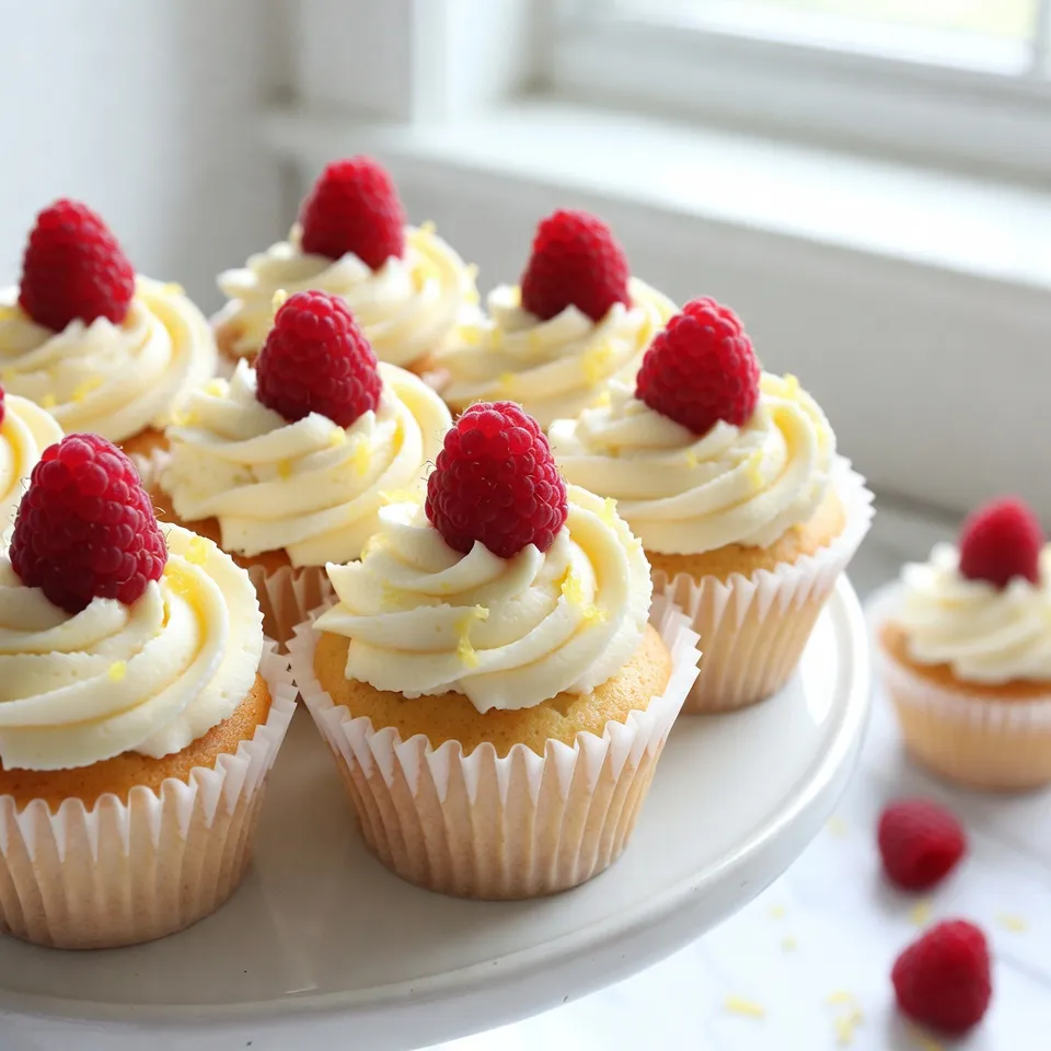 - 1 ½ cups all-purpose flour - 1 cup granulated sugar - 1 teaspoon baking powder - ½ teaspoon baking soda - ½ teaspoon salt - ½ cup unsalted butter, softened - 2 large eggs - 1 cup milk - 1 tablespoon fresh lemon juice - Zest of 1 lemon - 1 cup fresh raspberries - 1 cup powdered sugar (for frosting) - 4 ounces cream cheese, softened - ½ cup unsalted butter, softened - 2 tablespoons fresh lemon juice - 1 tablespoon lemon zest - 1 teaspoon vanilla extract - A pinch of salt These ingredients create a bright and tasty cupcake. Each part plays a role in the flavor and texture. The flour gives structure. Sugar adds sweetness, while baking powder and baking soda help the cupcakes rise. The butter keeps them moist. Eggs act as a binder, while milk adds creaminess. Fresh lemon juice and zest bring a zesty kick and bright flavor. For the frosting, cream cheese adds richness. Powdered sugar sweetens it. The extra butter makes it smooth, while lemon juice and zest keep that fresh taste. Fresh raspberries add a pop of color and flavor, perfect for decoration. With all these ingredients, you will create a fresh, flavorful treat. Each bite will burst with raspberry and lemon goodness. {{ingredient_image_1}} 1. Preheat the oven and prepare the muffin tin: Start by preheating your oven to 350°F (175°C). Line a 12-cup muffin tin with cupcake liners. This keeps the cupcakes from sticking and makes clean-up easier. 2. Creaming butter and sugar: In a large bowl, add ½ cup of softened unsalted butter and 1 cup of granulated sugar. Use a mixer to beat them together until the mixture is light and fluffy. This should take about 3 to 5 minutes. The butter should look pale and creamy. 3. Mixing in eggs and dry ingredients: Next, crack in 2 large eggs one at a time. Mix well after each addition. In another bowl, whisk together 1 ½ cups of all-purpose flour, 1 teaspoon of baking powder, ½ teaspoon of baking soda, and ½ teaspoon of salt. Gradually add this dry mix into the butter mixture, alternating with 1 cup of milk. Start and end with the dry mix. Stir until just combined to keep your cupcakes tender. 1. Incorporating lemon zest and juice: Now, add the zest of 1 lemon and 1 tablespoon of fresh lemon juice to the batter. This will give your cupcakes a bright flavor. 2. Folding in fresh raspberries: Gently fold in 1 cup of fresh raspberries. Be careful not to over-mix. You want to keep the raspberries intact for bursts of flavor in every bite. 1. Filling cupcake liners: Using a scoop or a spoon, divide the batter evenly among the prepared cupcake liners. Fill each about two-thirds full to allow room for rising. 2. Baking times and testing for doneness: Place the muffin tin in the preheated oven and bake for 18 to 20 minutes. Check for doneness by inserting a toothpick in the center of a cupcake. If it comes out clean, they are ready. 3. Cooling process: After baking, let the cupcakes cool in the pan for 5 minutes. Then, transfer them to a wire rack to cool completely. This cooling step is key for a great frosting application later. To ensure perfect cupcake texture, use room-temperature ingredients. This helps them mix well. Cream the butter and sugar until light and fluffy. This step adds air, making your cupcakes soft. To avoid over-mixing, combine the wet and dry ingredients until just blended. A few lumps are okay. Gently fold in the raspberries to keep them whole. This keeps your cupcakes tender and moist. To achieve the right consistency for your frosting, start with softened cream cheese and butter. Beat them until smooth. Add powdered sugar gradually. This prevents clumps and helps create a light texture. For frosting cupcakes neatly, use a piping bag. This gives a nice swirl and keeps it tidy. A small round tip works well for cupcakes. If you don’t have a piping bag, a knife works too. Decorating with fresh raspberries makes each cupcake pop. Place one or two berries on top for a burst of color. You can also add a sprinkle of lemon zest for extra flair. For creative serving ideas, arrange cupcakes on a decorative platter. Garnish with lemon slices and mint leaves for a refreshing look. This adds a special touch to any gathering. Pro Tips Use Room Temperature Ingredients: Ensure that your butter, eggs, and cream cheese are at room temperature for the best mixing results and a smoother batter. Don’t Overmix the Batter: Gently fold in the raspberries to avoid breaking them apart, which will keep your cupcakes light and fluffy. Cool Completely Before Frosting: Allow the cupcakes to cool completely on a wire rack to prevent the frosting from melting off. Experiment with Flavors: Feel free to add a splash of vanilla extract or a hint of almond extract for an extra layer of flavor in the cupcakes or frosting. {{image_2}} You can change up the flavor of your cupcakes easily. Try adding different fruits like strawberries or blueberries. These fruits add a sweet twist to each bite. You can also switch the frosting flavors. Vanilla or strawberry frosting works great. Each option brings a new taste to your cupcakes. If you need gluten-free options, use gluten-free flour instead of all-purpose flour. This swap keeps the cupcakes light and fluffy. For vegan substitutions, replace eggs with flaxseed meal mixed with water. You can also use plant-based butter and milk. These changes let everyone enjoy the treat. These cupcakes shine at summer parties. Their bright taste fits perfectly with warm weather. They also work well for baby showers or brunches. The cheerful colors and flavors impress guests. You’ll have a sweet treat that everyone loves. To keep your Raspberry Lemonade Cupcakes fresh, follow these simple steps. First, let the cupcakes cool completely on a wire rack. Once they are cool, store them in an airtight container. You can keep them at room temperature for up to three days. If you want them to last longer, place them in the fridge. In the fridge, they can stay fresh for about a week. Just remember, cupcakes can dry out, so airtight containers are key for keeping them moist. If you want to freeze your cupcakes, it's easy! Start by wrapping each cupcake tightly with plastic wrap. Then, place them in a freezer bag or an airtight container. This helps prevent freezer burn. You can freeze them for up to three months. To thaw, take them out and leave them at room temperature for a few hours. This keeps the flavor bright and fresh. Enjoy your delicious Raspberry Lemonade Cupcakes even after some time! Raspberry Lemonade Cupcakes stay fresh for about three days at room temperature. Store them in an airtight container. If you place them in the fridge, they can last up to a week. Just remember, refrigeration can make the cupcakes a bit dry, so enjoy them sooner rather than later! Yes, you can make the batter ahead of time! You can store it in the fridge for up to 24 hours. Just cover it tightly with plastic wrap or place it in a sealed container. When you’re ready to bake, let the batter sit at room temperature for about 30 minutes before baking. This helps the cupcakes rise better. If you don’t have fresh raspberries, you can use frozen ones. They will still add great flavor. You can also try other berries like blueberries or strawberries. Keep in mind that each berry has its own taste, so it may change the cupcake's flavor a bit. You now have a clear guide to making delicious Raspberry Lemonade Cupcakes. We covered the key ingredients, step-by-step instructions, and helpful tips. These cupcakes can fit any occasion, from summer parties to brunches. With the right storage, they can stay fresh for days. Feel free to try different fruits or adapt for dietary needs. Bake with confidence, and enjoy these tasty treats!