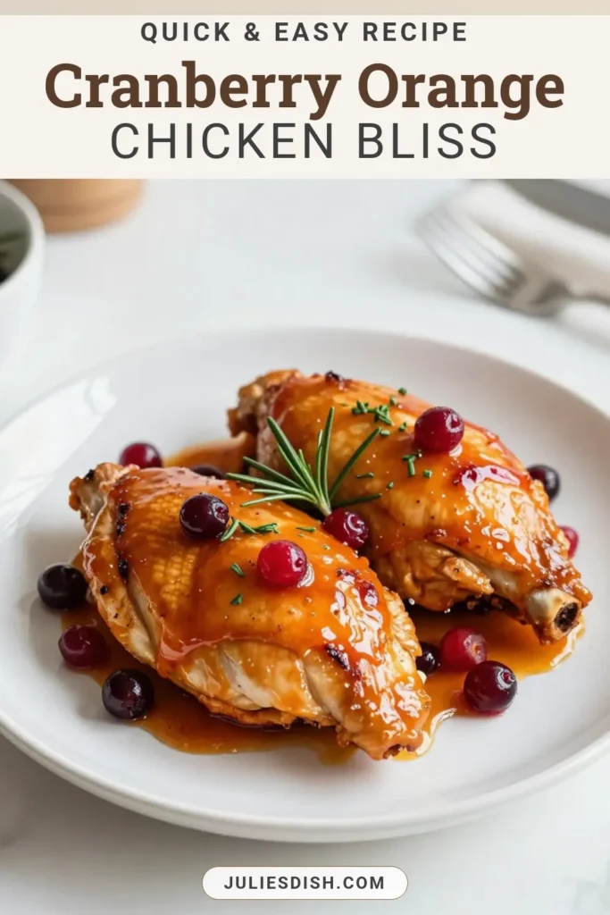 Discover the delicious Cranberry Orange Chicken recipe that combines juicy, glazed chicken with cranberries and zesty orange flavor. This easy chicken dinner recipe is perfect for busy nights and offers a healthy twist on your usual meals. Bake up some savory baked cranberry chicken that your whole family will love. Click now to try this simple and flavorful dish! #CranberryOrangeChicken #EasyDinner #HealthyRecipes #BakedChicken
