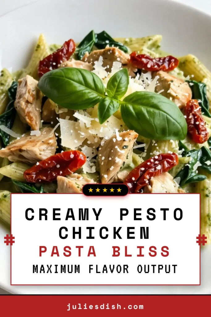 Looking for a delicious and easy meal? This creamy pesto chicken pasta recipe is a must-try! Made with tender chicken and penne pasta, this one pot pasta dish is perfect for busy weeknights. With a rich basil pesto sauce that delights the taste buds, you'll want to save this recipe for your collection of chicken pasta recipes. Enjoy a cozy dinner that’s quick to make! Click to discover how to whip it up tonight! #CreamyPestoChickenPasta #EasyPestoPasta #OnePotPasta #ChickenPastaRecipes