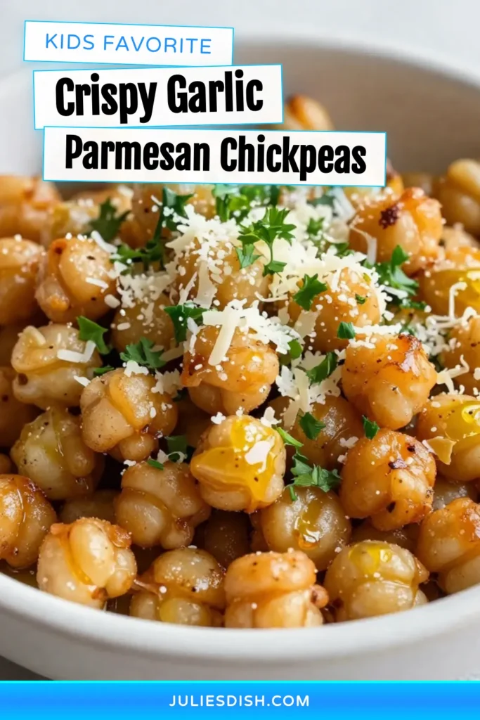 Discover the ultimate healthy snack with these Crunchy Garlic Parmesan Chickpeas! This easy roasted chickpeas recipe combines chickpeas, garlic, and parmesan for a flavor-packed treat that's perfect for any occasion. Enjoy them as a standalone snack or a crunchy addition to salads. Elevate your snack game with these delicious garlic parmesan snacks that everyone will love. Save this recipe now and enjoy guilt-free snacking! #HealthySnacks #EasyChickpeaRecipes #RoastedChickpeas #SnackIdeas