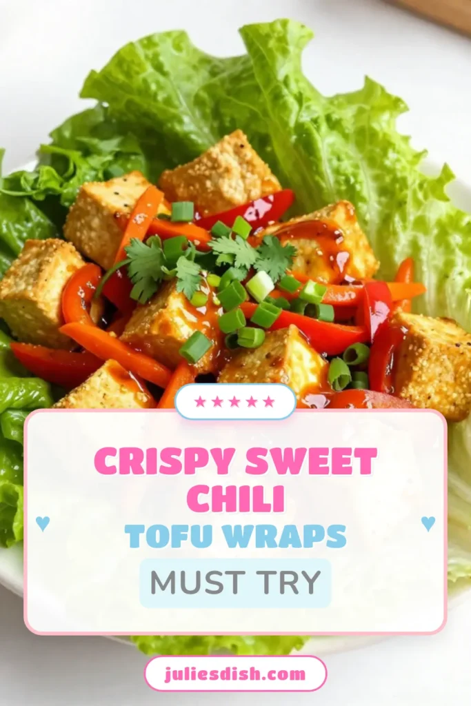 Discover the perfect way to enjoy healthy meals with these Sweet Chili Tofu Lettuce Wraps. This Vegan Lettuce Wraps Recipe features crispy tofu tossed in a sweet chili sauce, creating delicious Plant-Based Wraps that are both satisfying and flavorful. Perfect for meal prep or a quick dinner, these Healthy Tofu Recipes will impress everyone at your table. Try them tonight and savor the goodness! #SweetChiliTofuWraps #Vegans #HealthyRecipes #TofuLove