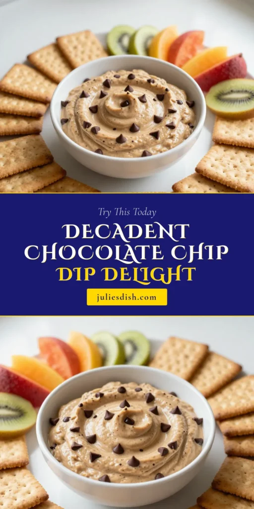 Indulge in this irresistible chocolate chip cookie dough dip, the ultimate easy dessert dip recipe ready in just 15 minutes! Perfect for parties, this no-bake cookie dough dip combines creamy chocolate flavors with mini chocolate chips, making it a delightful chocolate dessert dip. Serve with your favorite snacks and watch everyone enjoy! Try this creamy chocolate dip recipe today for a sweet treat that will impress! #ChocolateChipCookieDoughDip #NoBakeDessert #ChocolateDip #EasyDessert