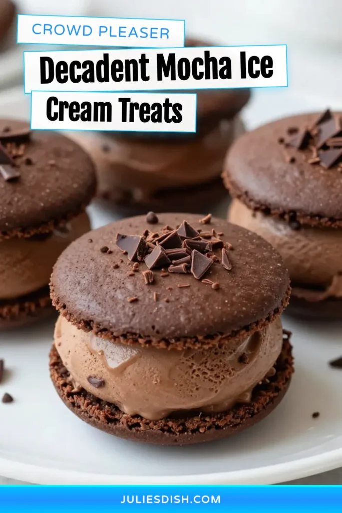 Indulge in delicious mocha ice cream sandwiches, the perfect twist on coffee dessert recipes! Made with rich chocolate espresso cookies, this easy ice cream sandwich recipe is a must-try for cookie lovers. Simply bake the cookies, fill them with creamy coffee or mocha ice cream, and enjoy a delightful treat. Perfect for any occasion, these homemade ice cream sandwiches are sure to impress! Save this recipe to satisfy your sweet cravings later! #MochaIceCreamSandwiches #CoffeeDessertRecipes #EasyIceCreamSandwichRecipe #HomemadeIceCreamSandwiches