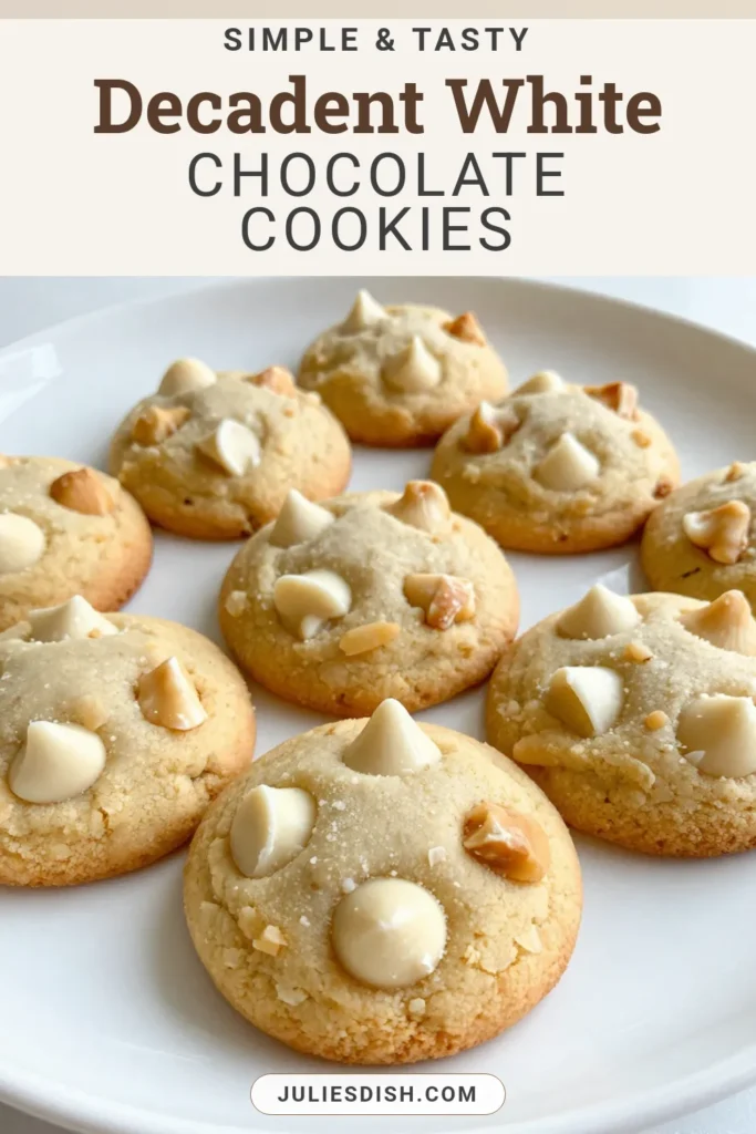 Indulge in these heavenly white chocolate macadamia nut cookies that are perfect for any occasion! This easy cookie recipe combines rich white chocolate chips with crunchy macadamia nuts for a delightful treat. With simple ingredients and quick prep, you'll love these homemade cookie recipes for your dessert table. Bake your way to happiness with this delicious dessert! Save this recipe for later! #CookieRecipe #BakingWithChocolateChips #DessertRecipes #HomemadeCookies