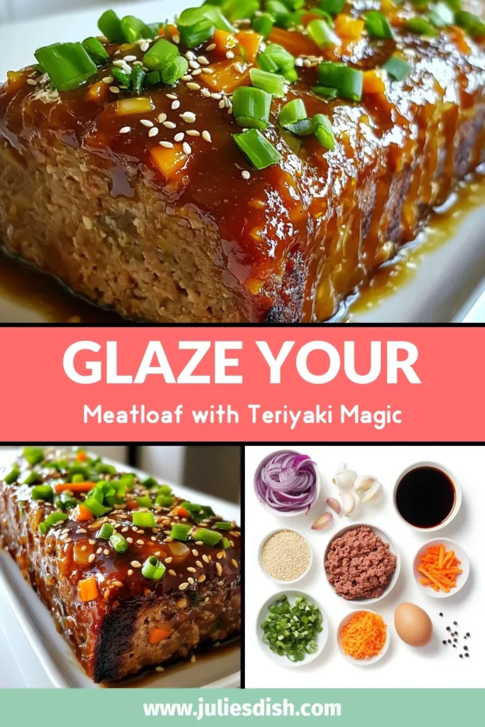 Discover this delicious teriyaki meatloaf recipe that combines flavors for an unforgettable meal. This glazed meatloaf with teriyaki sauce is perfect for a healthy meatloaf with ground turkey option, making it a lighter yet satisfying dish. Dive into this easy meatloaf recipe that brings an Asian-inspired twist to your dinner table. Save this recipe now and impress your family! #TeriyakiMeatloaf #HealthyEating #EasyRecipes #AsianFlavors