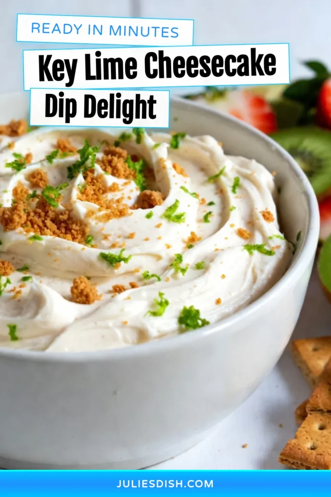 Treat yourself to a tropical delight with this Key Lime Cheesecake Dip! This easy cheesecake dip recipe is a no-bake key lime dessert that's perfect for any occasion. It’s creamy, refreshing, and a crowd-pleaser. Serve with fruit slices or graham crackers for the ultimate experience. Don’t miss out on this creamy key lime dip; save this tropical dessert dip recipe for your next gathering! #KeyLimeCheesecakeDip #NoBakeDessert #EasyCheesecakeDip #TropicalDip