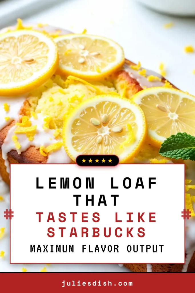 Satisfy your sweet tooth with this irresistible Starbucks lemon loaf recipe! Enjoy a delicious homemade lemon loaf topped with a zesty lemon glaze. This easy lemon bread recipe is perfect for any occasion and will have everyone asking for seconds. Follow our simple steps to create a delightful lemon loaf cake that rivals your favorite coffee shop treat. Save this recipe and bring a slice of sunshine to your kitchen! #LemonLoaf #BakingLove #EasyRecipes #HomemadeGoodness