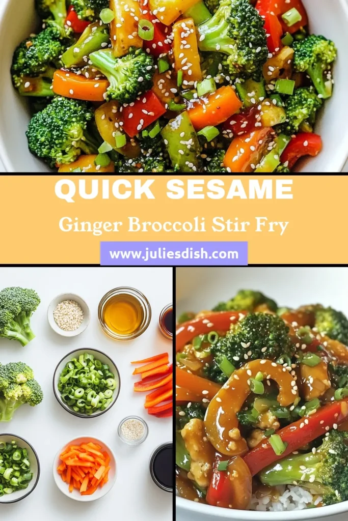 Discover this delicious Sesame Ginger Broccoli Stir Fry, the ultimate easy vegetable stir fry recipe that’s packed with flavor and nutrition. This healthy broccoli recipe is not only gluten-free but also quick to prepare, making it a perfect Asian vegetable dish for busy weeknights. Try it today for a vibrant, satisfying meal that everyone will love! Save this recipe for a nutritious twist on dinner! #HealthyEating #VegetableStirFry #GlutenFree #QuickMeals