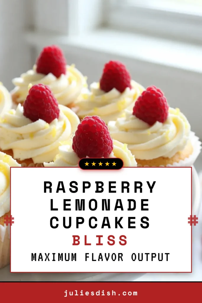 Indulge in the refreshing taste of Raspberry Lemonade Cupcakes, perfect for summer celebrations! This easy cupcake recipe features vibrant raspberry flavors combined with zesty lemon cream cheese frosting, making it a delightful fresh raspberry dessert. Impress your guests with this must-try summer cupcake idea that’s sure to brighten any day. Get the recipe now and start baking delicious memories! #RaspberryLemonadeCupcakes #SummerBaking #CupcakeRecipes #DessertIdeas