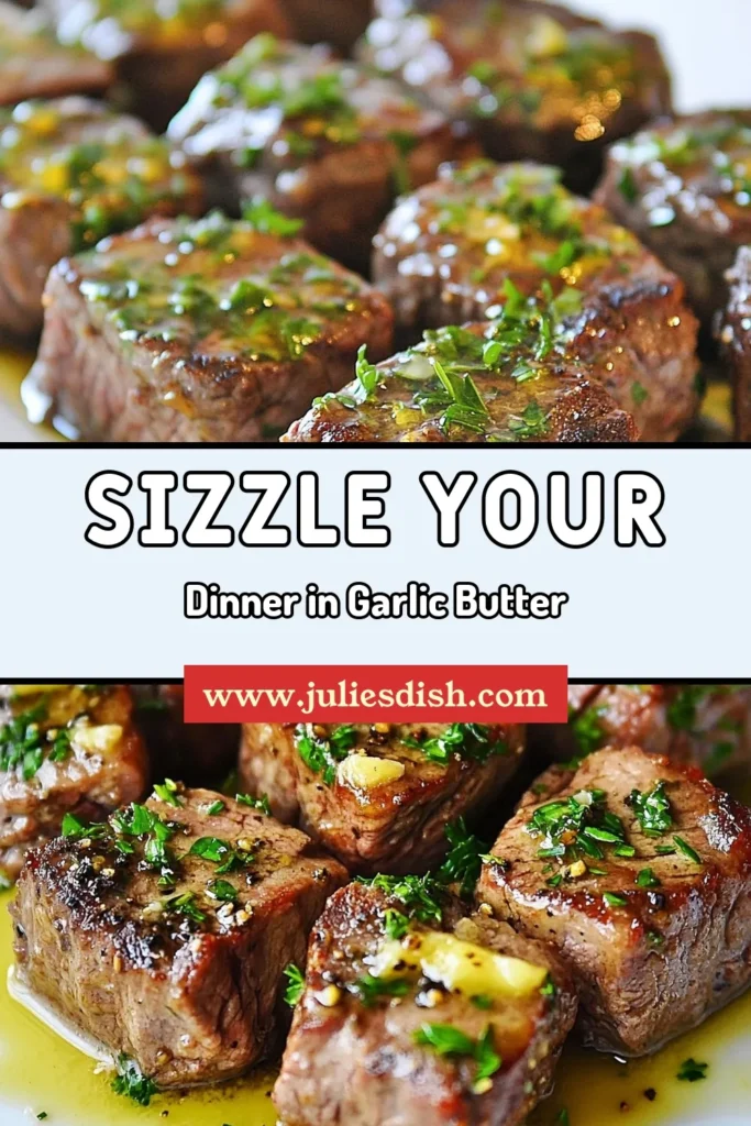Indulge in these delicious Garlic Butter Steak Bites, the perfect addition to your easy steak recipes collection! This quick dinner idea is not just a meal; it serves as an impressive steak appetizer recipe too. With just a few ingredients and a simple garlic steak bites recipe, you can create a mouthwatering dish in under 20 minutes. Don’t miss out—save this recipe for your next gathering! #SteakBites #DinnerIdeas #EasyRecipes #Appetizers