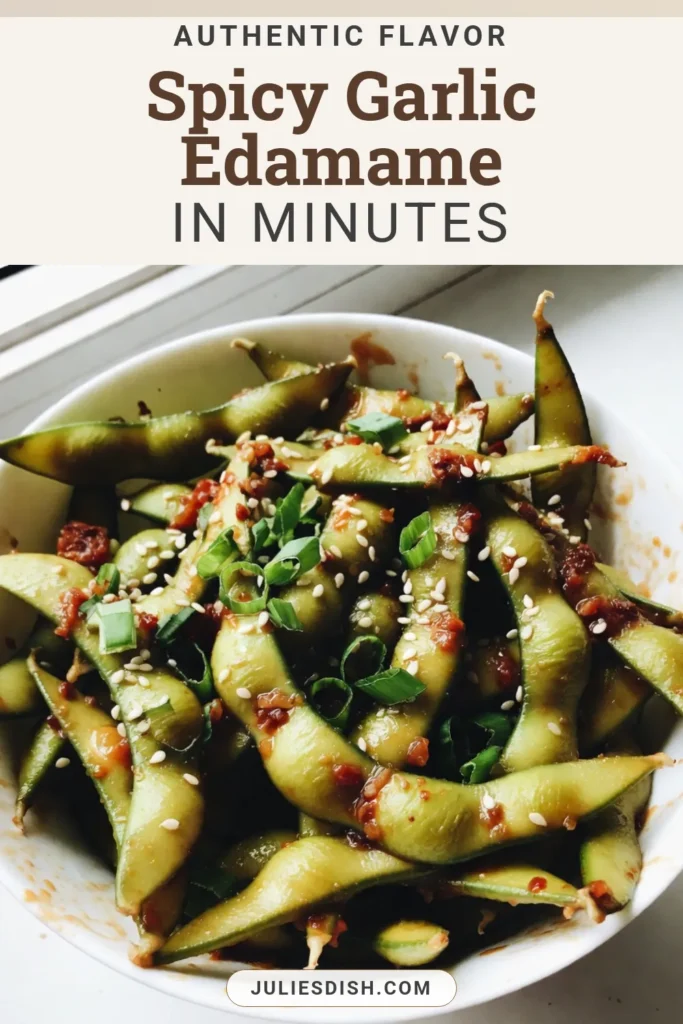 Looking for a delicious and easy edamame recipe? Try this spicy garlic edamame, a quick vegetarian snack that packs a flavorful punch! Perfect as a garlic edamame appetizer or a healthy side dish with edamame, this recipe features fresh or frozen pods sautéed in a zesty garlic and chili sauce. Make it your new go-to snack! Save this recipe for your next gathering! #SpicyGarlicEdamame #QuickVegetarianSnacks #HealthySideDish #EdamameAppetizer