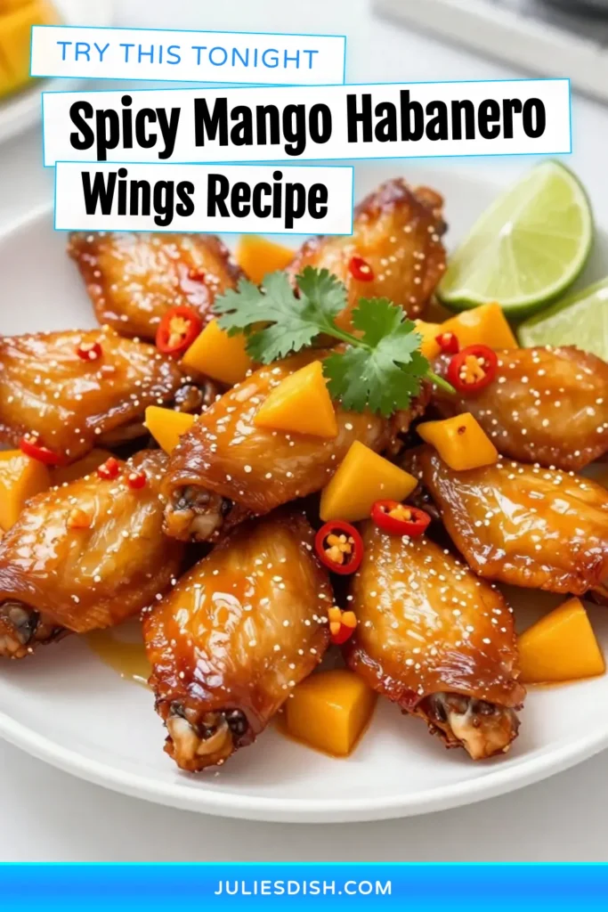 Get ready to spice up your dinner with these delicious Mango Habanero Wings! This easy mango habanero recipe features crispy baked chicken wings coated in a sweet and spicy mango sauce made with honey and habanero. Perfect for game day or any occasion, these spicy mango wings will have everyone coming back for more. Don't miss out on this mouthwatering treat—save this recipe for your next gathering! #MangoHabaneroWings #SpicyWingsRecipe #BakedChickenWings #HoneyHabaneroSauce