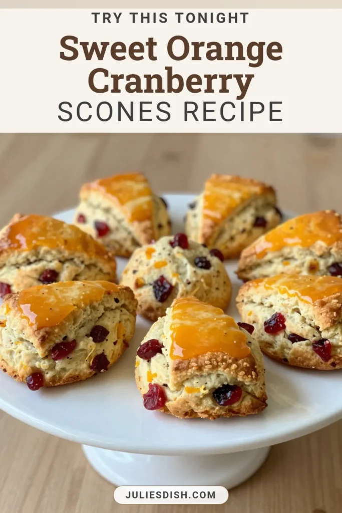 Discover the perfect blend of flavors with these delightful orange cranberry scones! This easy scone recipe features a homemade scone with orange zest that adds a burst of citrusy goodness. The sweet orange glaze for scones makes each bite irresistible. Perfect for breakfast or an afternoon treat, you won’t want to miss this glazed cranberry scone recipe. Try it today and impress your friends! Save your recipe! #Scones #Baking #OrangeCranberry #HomemadeTreats
