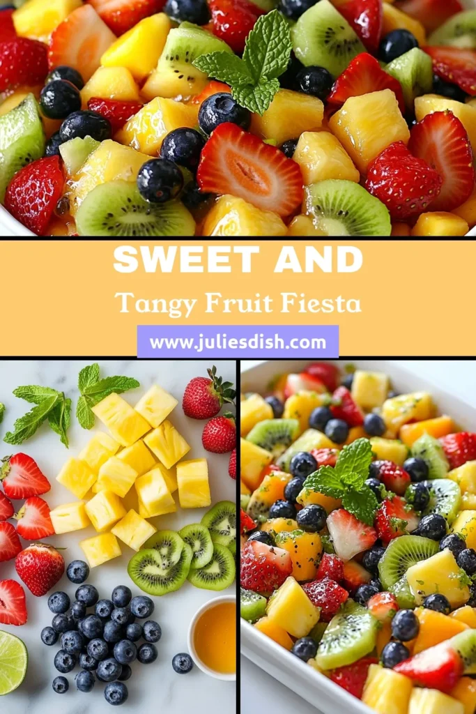 Refresh your summer with this delightful Honey Lime Fruit Salad! This fresh fruit salad recipe combines juicy strawberries, blueberries, pineapple, kiwi, and banana, all drizzled with a zesty honey lime dressing. Enjoy a healthy fruit salad that is perfect for warm days. Easy to make, this fruit salad with honey is sure to impress. Save this recipe for your next gathering! #HoneyLimeFruitSalad #FreshFruitSaladRecipe #HealthyFruitSalad #SummerFruitSalad