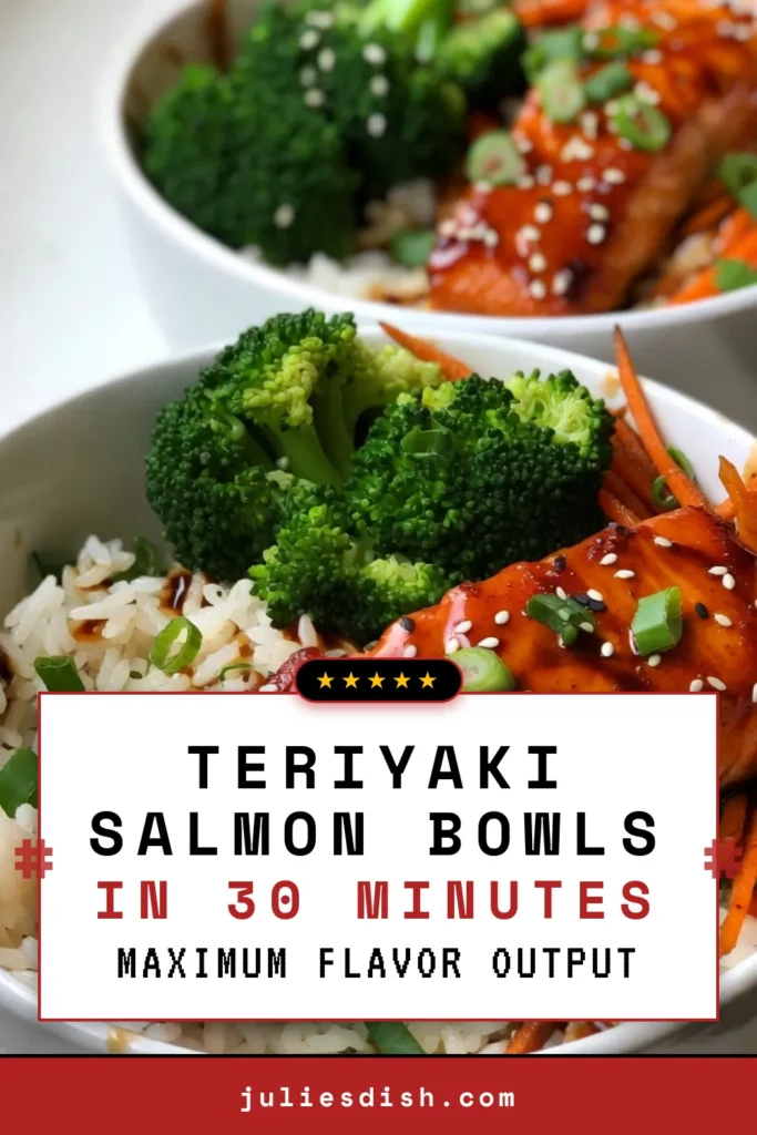 Savor the deliciousness of this teriyaki salmon recipe with our easy salmon rice bowl! Packed with flavor and made with jasmine rice, it's perfect for quick dinner ideas. This healthy salmon dish features tender salmon fillets, sautéed veggies, and a homemade teriyaki sauce that’s sure to impress. Ready in just 30 minutes, it’s a must-try! Click to save this recipe and bring fresh flavors to your table! #TeriyakiSalmon #SalmonRiceBowl #JasmineRiceRecipe #HealthyDinnerIdeas