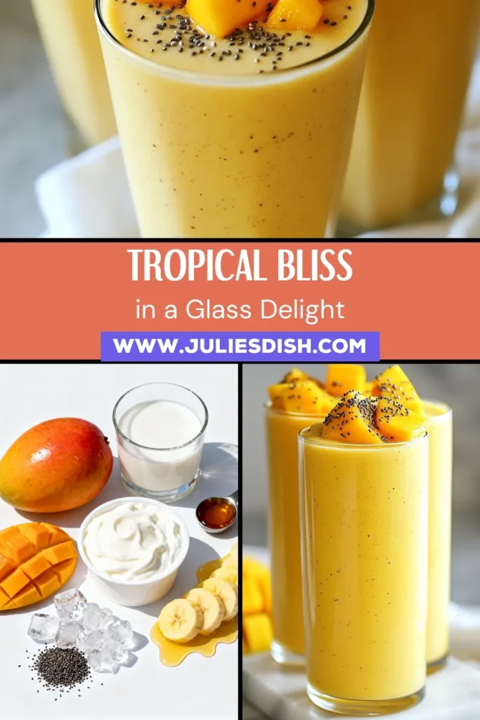 Indulge in a refreshing and delicious Creamy Coconut Mango Smoothie that transports your taste buds to a tropical paradise. This easy coconut smoothie recipe combines ripe mango, creamy coconut milk, and Greek yogurt for a healthy mango smoothie that's perfect for any time of day. Whip up this delightful mango smoothie recipe in just 10 minutes and enjoy its rich flavor and nutrients! Try it today and savor the tropical vibes! #MangoSmoothie #TropicalSmoothie #CoconutSmoothie #HealthyRecipes