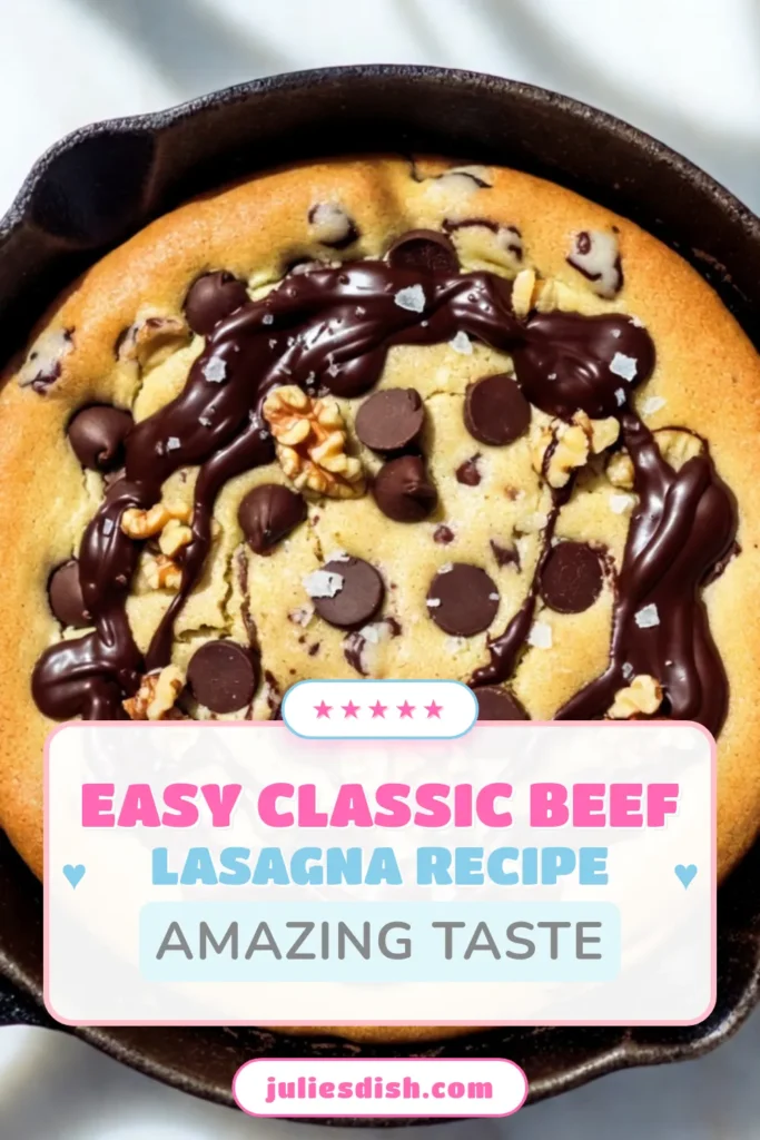 Indulge in a warm chocolate chip cookie skillet that's perfect for sharing! This easy chocolate chip cookie recipe is baked to perfection in a cast iron skillet, delivering a gooey, delicious cookie dessert. In just 40 minutes, you can enjoy this decadent treat, complete with semi-sweet chocolate chips and optional walnuts or coconut. Serve warm with ice cream for an unforgettable dessert experience. Don't miss out on this skillet cookie recipe – save it now! #ChocolateChipCookieSkillet #SkilletCookie #WarmCookieDessert #CastIronDessert