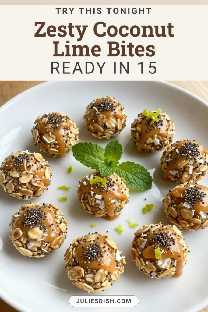 Discover the refreshing taste of Coconut Lime Energy Bites—a delicious no-bake energy bite recipe packed with wholesome ingredients. Perfect for a quick snack, these lime energy snacks feature rolled oats, chia seeds, and the zesty flavor of lime. Whip up these healthy energy bites in just 15 minutes and enjoy guilt-free indulgence. Save this recipe for an easy, nutritious treat! #CoconutLimeEnergyBites #HealthySnacks #NoBakeEnergyBites #CoconutSnacks