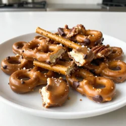 To make Butterscotch Pretzel Bark, you need a few simple ingredients. Each one adds to the sweet and salty taste. Here’s what you will need: - 2 cups pretzel sticks - 1 cup butterscotch chips - ½ cup semi-sweet chocolate chips - ¼ cup unsalted butter - ½ cup crushed pecans or walnuts (optional) - Sea salt for sprinkling Each ingredient plays a role. The pretzel sticks give a nice crunch. Butterscotch chips add a rich sweetness. Semi-sweet chocolate chips bring a deep chocolate flavor. Unsalted butter helps everything blend together. If you want a nutty taste, add crushed pecans or walnuts. A sprinkle of sea salt at the end balances the sweetness. Gather these ingredients before you start. This way, you'll be ready to create this tasty treat! {{ingredient_image_1}} 1. Preheat your oven to 350°F (175°C). 2. Line a baking sheet with parchment paper for easy cleanup. 3. Spread 2 cups of pretzel sticks evenly on the sheet. 1. In a medium saucepan over low heat, melt ¼ cup of unsalted butter and 1 cup of butterscotch chips together. Stir constantly until the mix is smooth. 2. Once melted, pour the butterscotch mixture over the pretzels. Use a spatula to spread it evenly. 1. Sprinkle ½ cup of semi-sweet chocolate chips over the butterscotch-covered pretzels. 2. Bake in the preheated oven for 5-7 minutes, until the chocolate chips soften. 3. Remove the baking sheet from the oven and spread the melted chocolate evenly over the bark. 4. For added crunch, sprinkle ½ cup of crushed pecans or walnuts on top, if you like. 5. Finish by lightly sprinkling sea salt over the entire surface. 6. Let the bark cool at room temperature for about 30 minutes. Then, refrigerate it for at least 1 hour to set. 7. Once set, break the bark into pieces and enjoy! To prevent burning during baking, keep a close eye on the oven. Bake for only 5-7 minutes. The chocolate should be soft but not bubbling. If you see it starting to bubble, remove it right away. For effective cooling, let the bark cool at room temperature first. This takes about 30 minutes. After that, place it in the fridge for at least 1 hour. This helps it set properly. You want it firm enough to break into pieces easily. For added flavor, consider toppings like crushed pretzels or sprinkles. You can also use different nuts like almonds or hazelnuts. These add a crunchy texture and rich taste. Using different types of chocolate can change the bark's flavor profile. Dark chocolate adds richness, while white chocolate gives a sweet contrast. Experiment with what you like best! Pro Tips Use Fresh Ingredients: Always opt for fresh pretzels and quality chocolate chips to enhance the overall flavor of your bark. Customize Your Nuts: Feel free to experiment with different types of nuts, such as almonds or pistachios, to add unique flavors and textures. Watch the Oven Time: Keep a close eye on the baking time to prevent the chocolate from burning; it should just be soft enough to spread. Perfect Storage: Store the bark in an airtight container at room temperature to maintain its crunchy texture for longer. {{image_2}} You can change the taste of your butterscotch pretzel bark in fun ways. Adding flavor extracts can make a big difference. Try a splash of vanilla or almond extract for extra depth. Just a teaspoon can enhance the sweet notes. You can also mix in other candies. Chopped up candies like M&M's or Reese's Pieces add color and crunch. If you want a little heat, sprinkle in some chili powder. This adds a surprising twist to the sweet and salty mix. For those needing gluten-free options, look for gluten-free pretzels. Many brands offer great choices that taste just as good. This way, everyone can enjoy this treat. If you follow a vegan diet, you can make simple swaps. Use vegan butterscotch chips and plant-based butter. This keeps the bark delicious while sticking to your diet. You won't miss the dairy at all. Experimenting with these variations makes your butterscotch pretzel bark unique. Enjoy creating your own version! To store Butterscotch Pretzel Bark, let it cool completely first. Once cool, break it into pieces. Place the pieces in an airtight container. This helps keep the bark fresh and crunchy. Store it at room temperature in a cool, dry place. Avoid areas with heat or humidity. Butterscotch Pretzel Bark stays fresh for about two weeks. You can also keep it in the fridge for longer shelf life, up to four weeks. Signs the bark has gone bad are a change in color or a strange smell. If it feels soft or sticky, it's time to toss it out. Can I use other chips instead of butterscotch? Yes, you can! Feel free to swap butterscotch chips for chocolate or peanut butter chips. Each choice will give your bark a new taste. Experiment with what you love. How do I make this recipe ahead of time? You can make this bark a day before you plan to serve it. Just follow the recipe and store it in a cool place. This treat stays fresh if kept well. Is it necessary to refrigerate the bark? Refrigerating the bark is best for setting it quickly. After cooling at room temp, place it in the fridge for about an hour. This helps the layers firm up nicely. This blog post explored how to make delicious Butterscotch Pretzel Bark. You learned the key ingredients and easy steps to create it. I shared helpful tips for texture and flavor, plus neat variations to try. Don’t forget how to store it for freshness. My final thought is that this treat is fun to make and enjoy. Get creative with toppings and flavor swaps. You’ll love the results, so dive in and start baking today!
